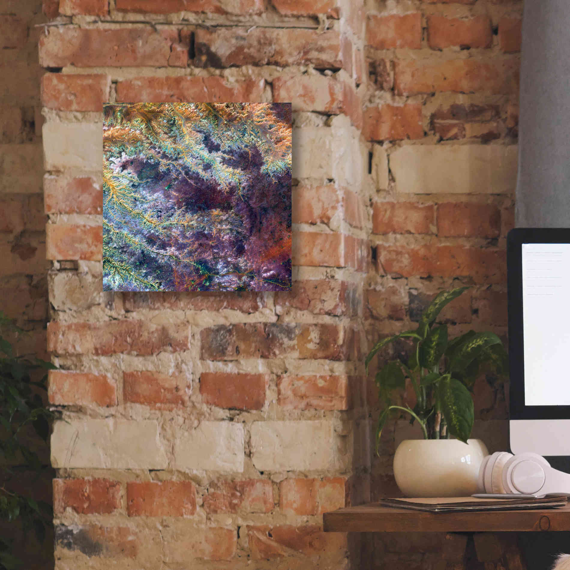 'Earth as Art: Ghadamis River' Canvas Wall Art,12 x 12