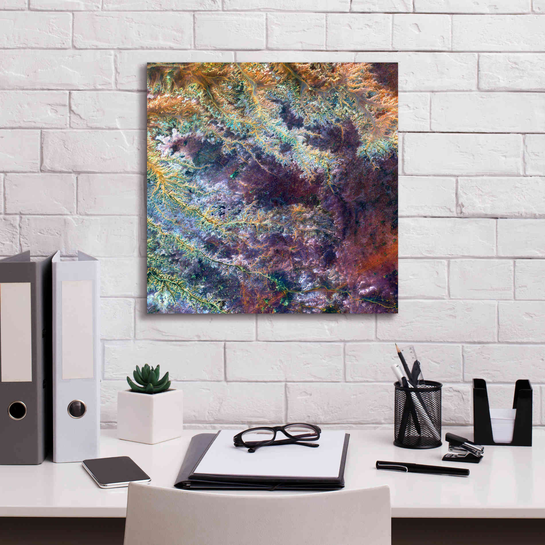 'Earth as Art: Ghadamis River' Canvas Wall Art,18 x 18