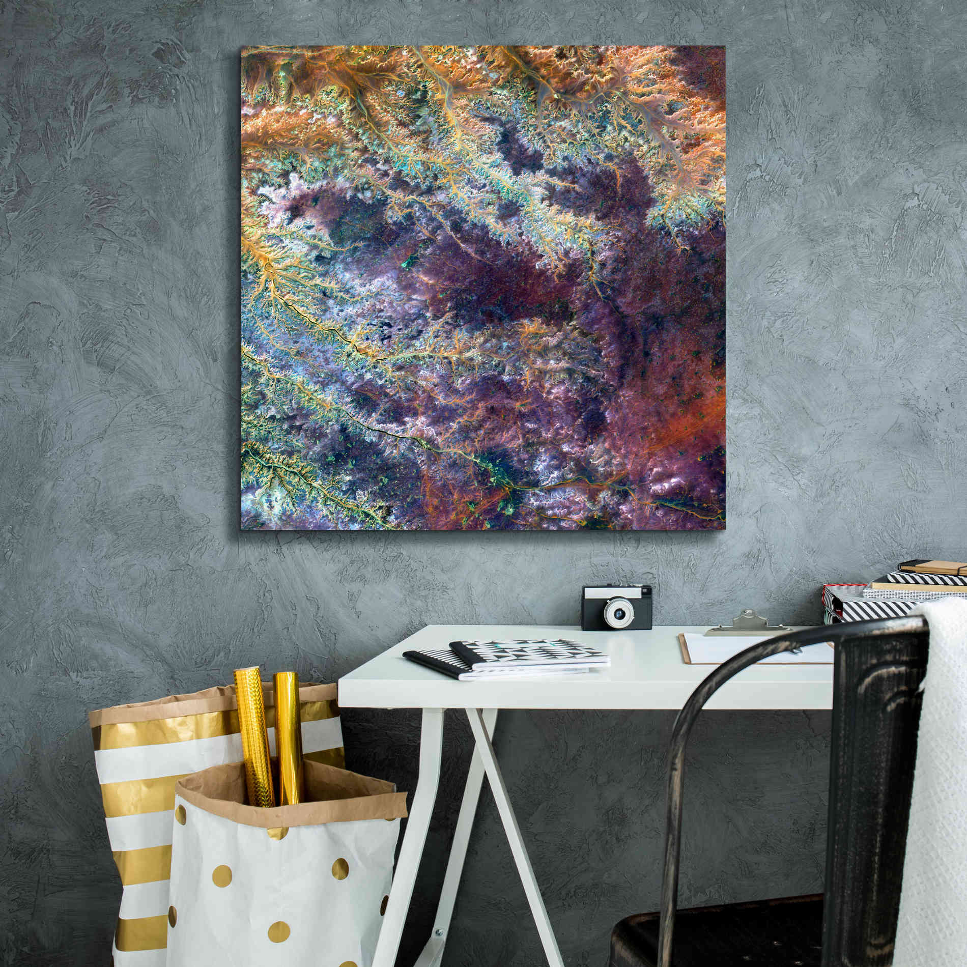 'Earth as Art: Ghadamis River' Canvas Wall Art,26 x 26