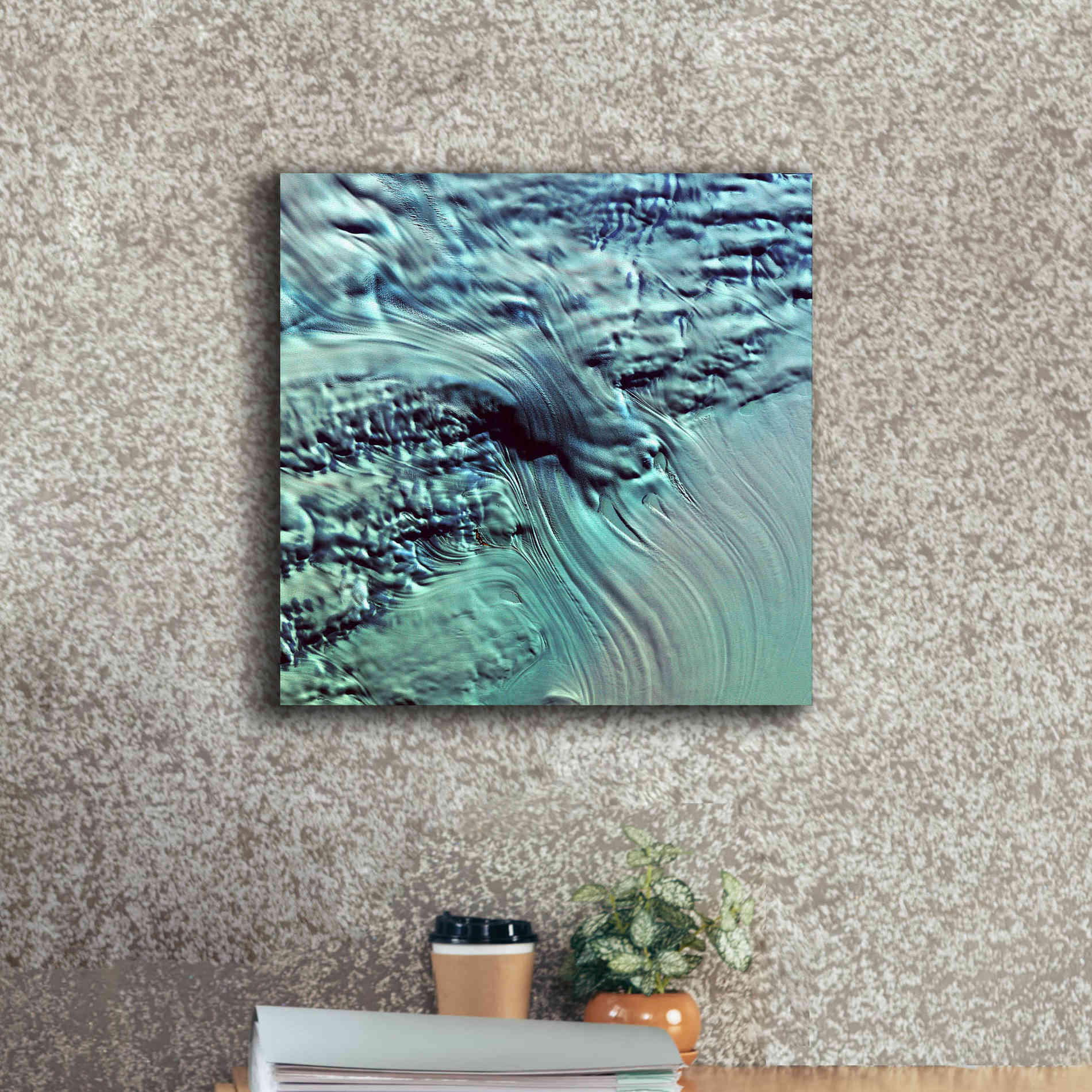 'Earth as Art: Lambert Glacier' Canvas Wall Art,18 x 18