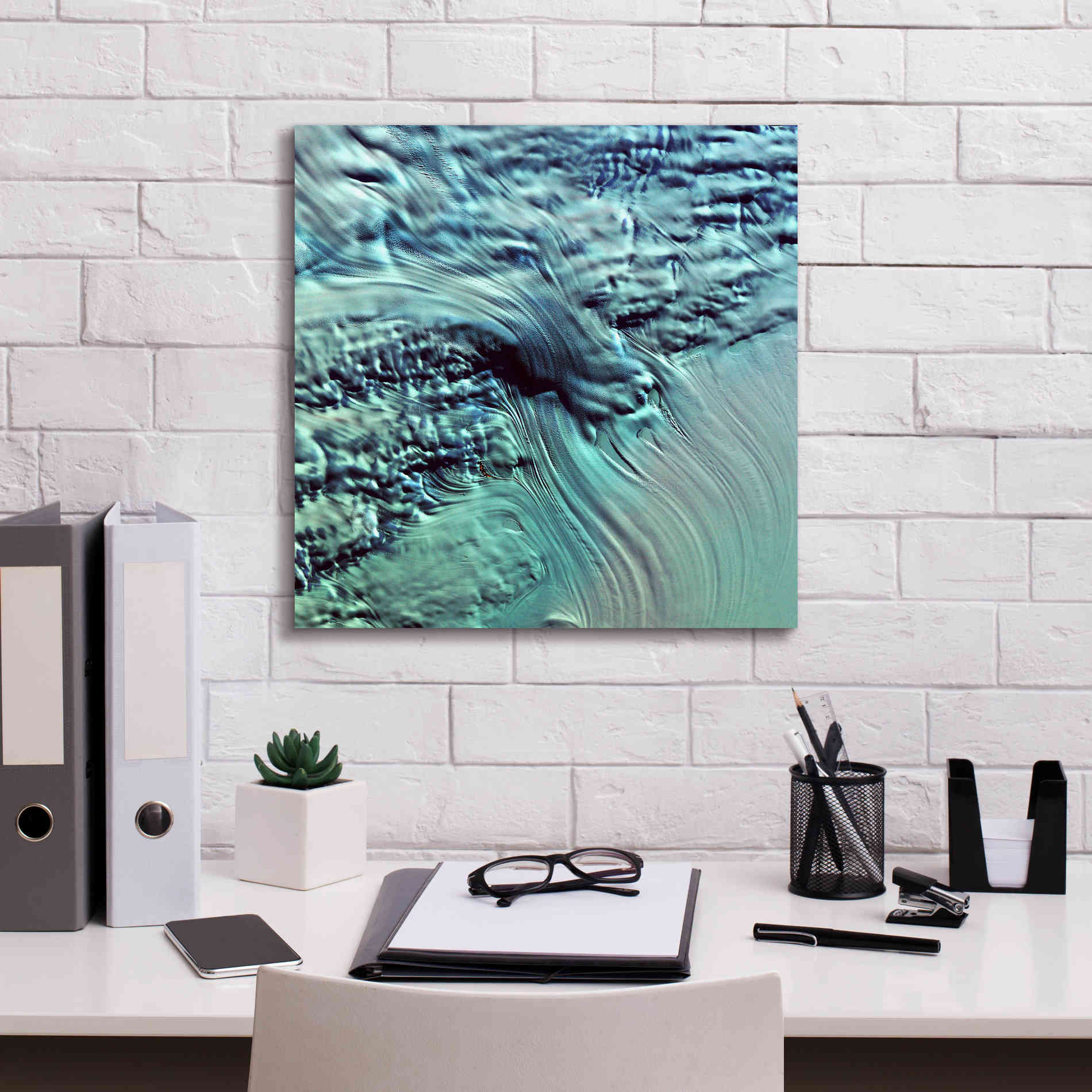 'Earth as Art: Lambert Glacier' Canvas Wall Art,18 x 18
