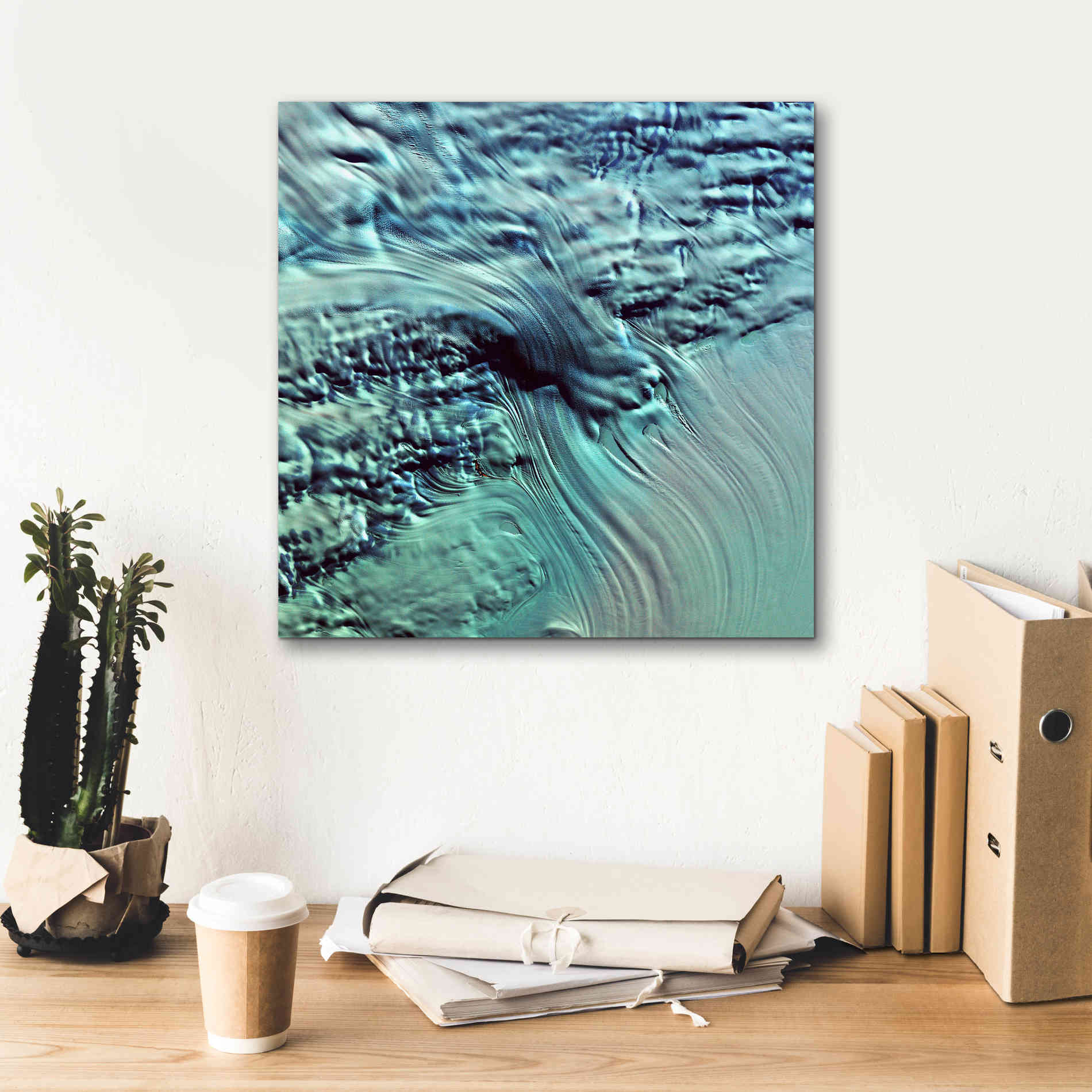 'Earth as Art: Lambert Glacier' Canvas Wall Art,18 x 18