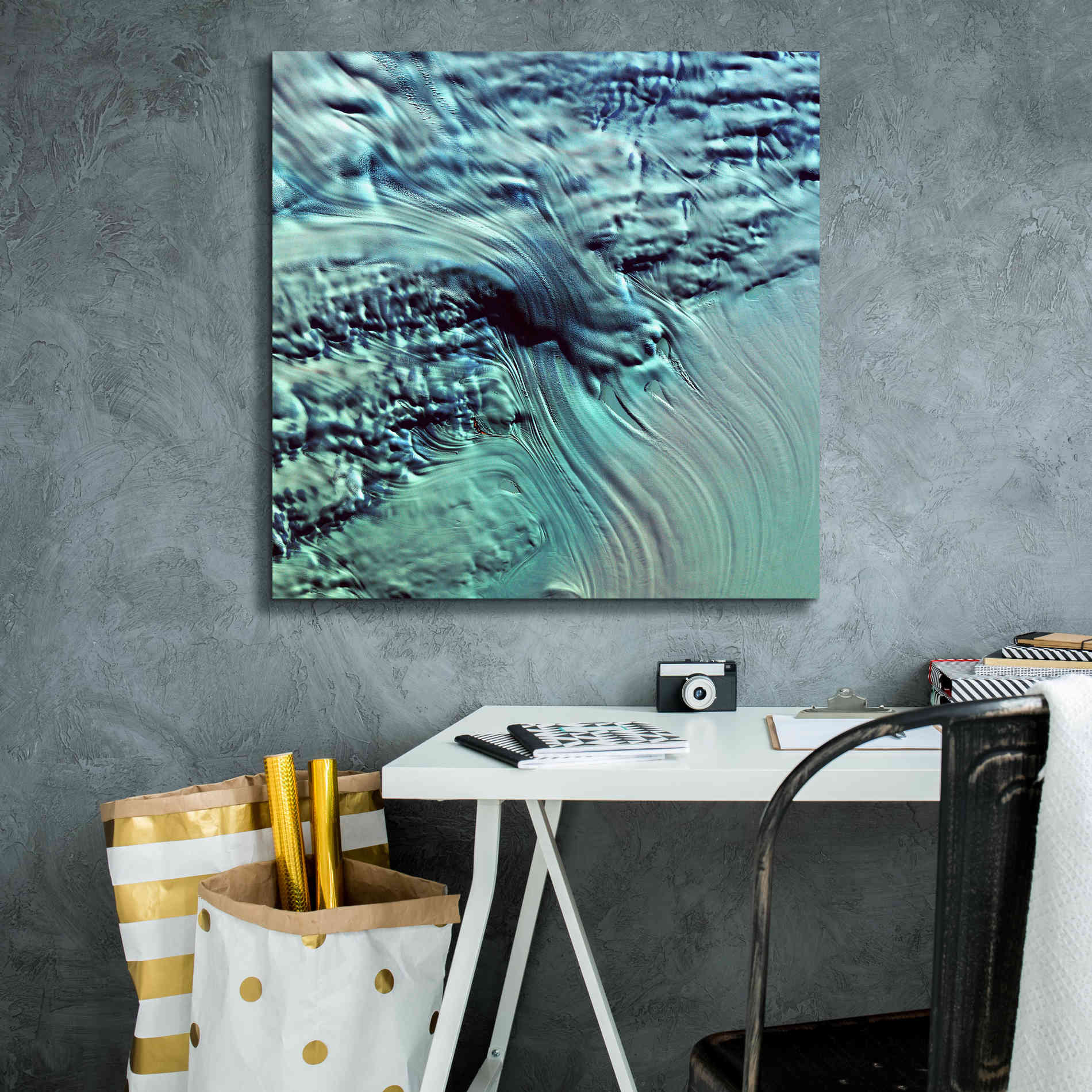 'Earth as Art: Lambert Glacier' Canvas Wall Art,26 x 26