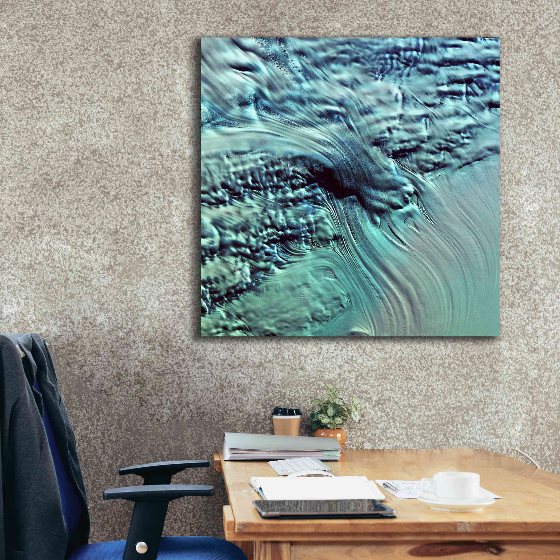 'Earth as Art: Lambert Glacier' Canvas Wall Art,37 x 37