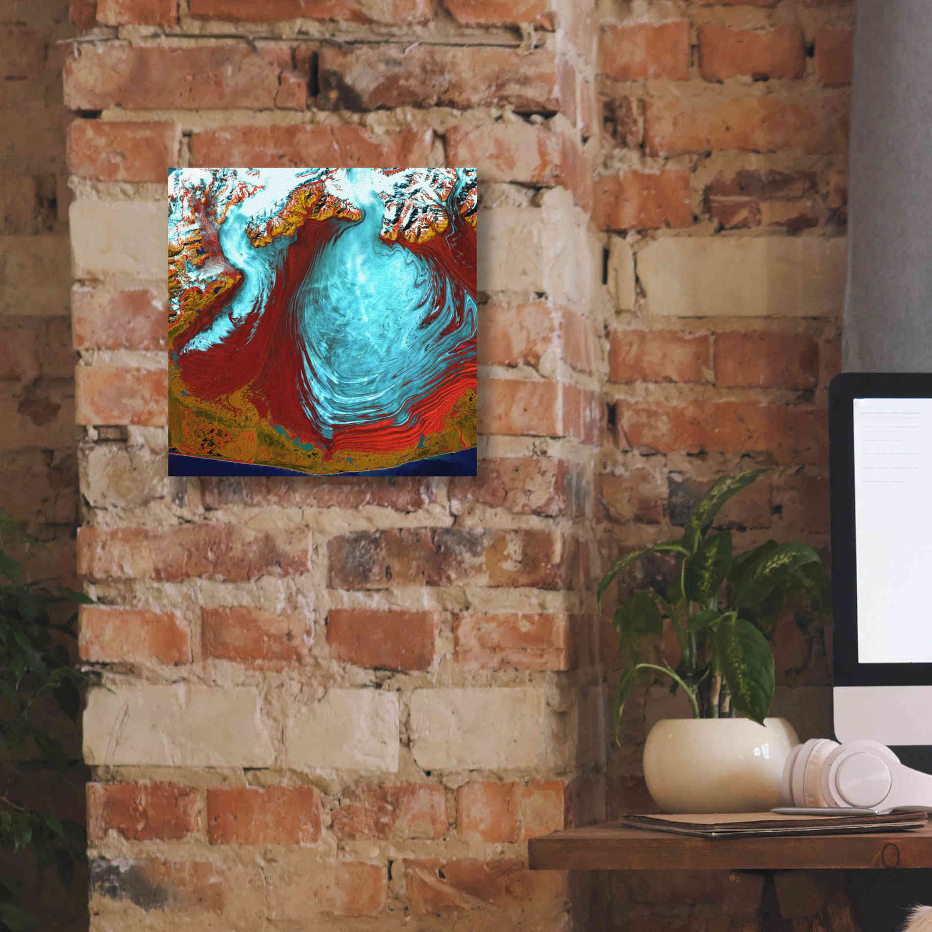 'Earth as Art: Malaspina Glacier' Canvas Wall Art,12 x 12