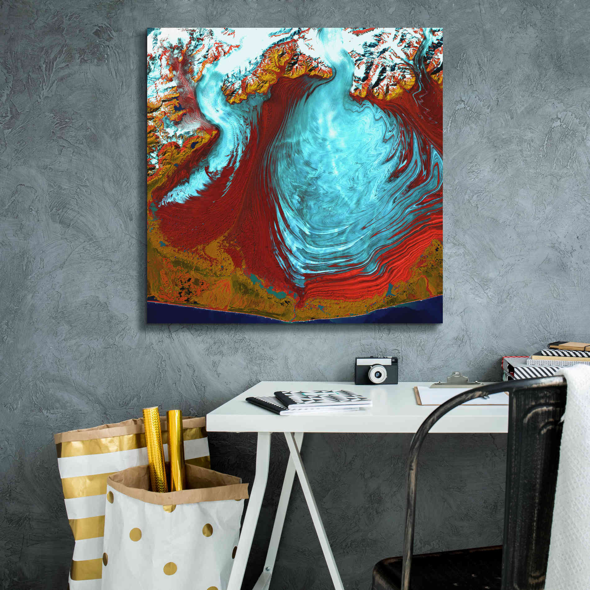 'Earth as Art: Malaspina Glacier' Canvas Wall Art,26 x 26