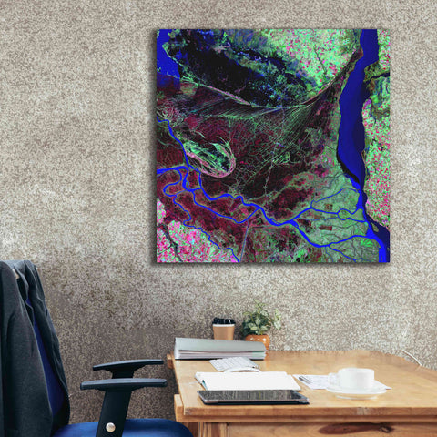 Image of 'Earth as Art: Parana River Delta' Canvas Wall Art,37 x 37