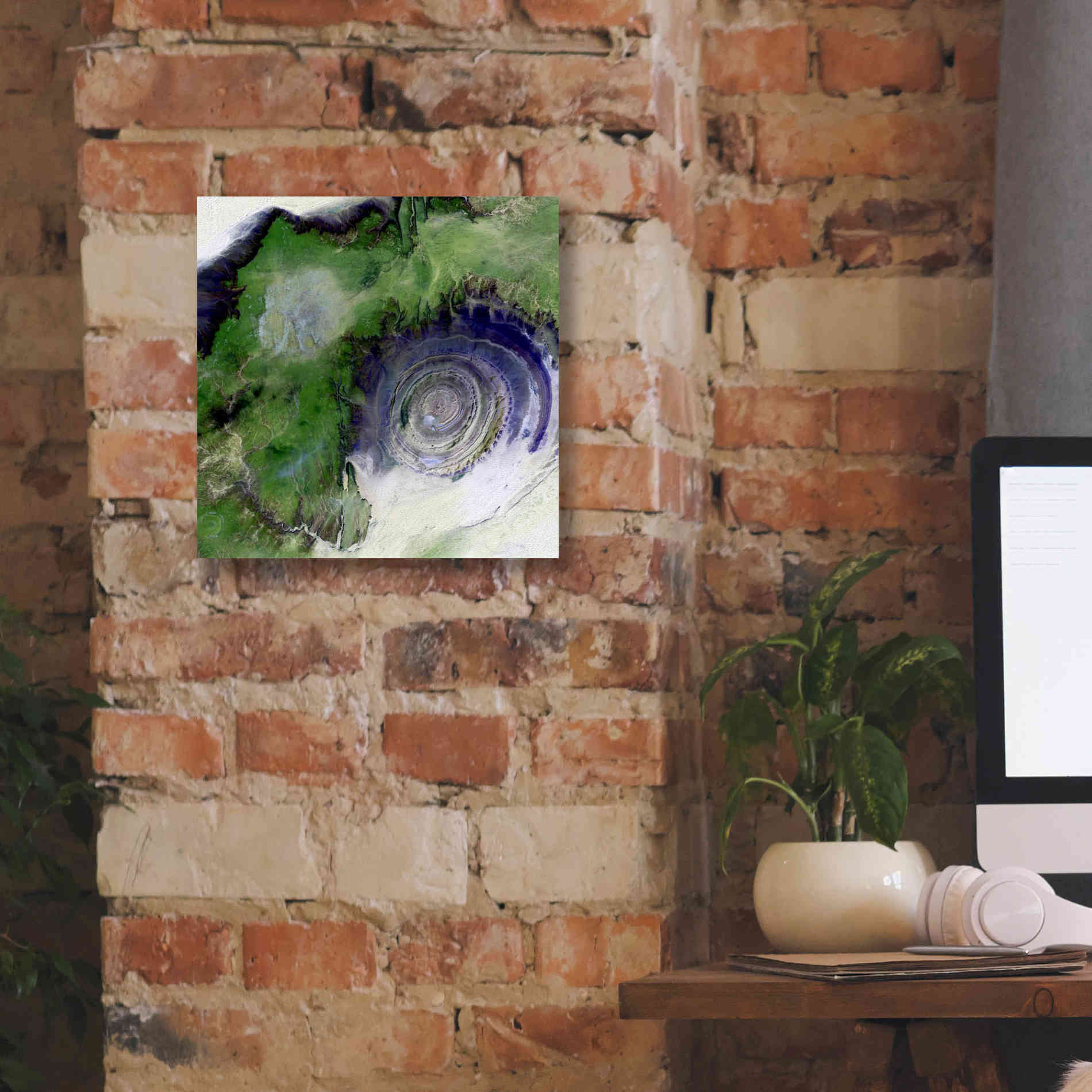 'Earth as Art: Richat Structure' Canvas Wall Art,12 x 12