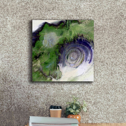 Image of 'Earth as Art: Richat Structure' Canvas Wall Art,18 x 18