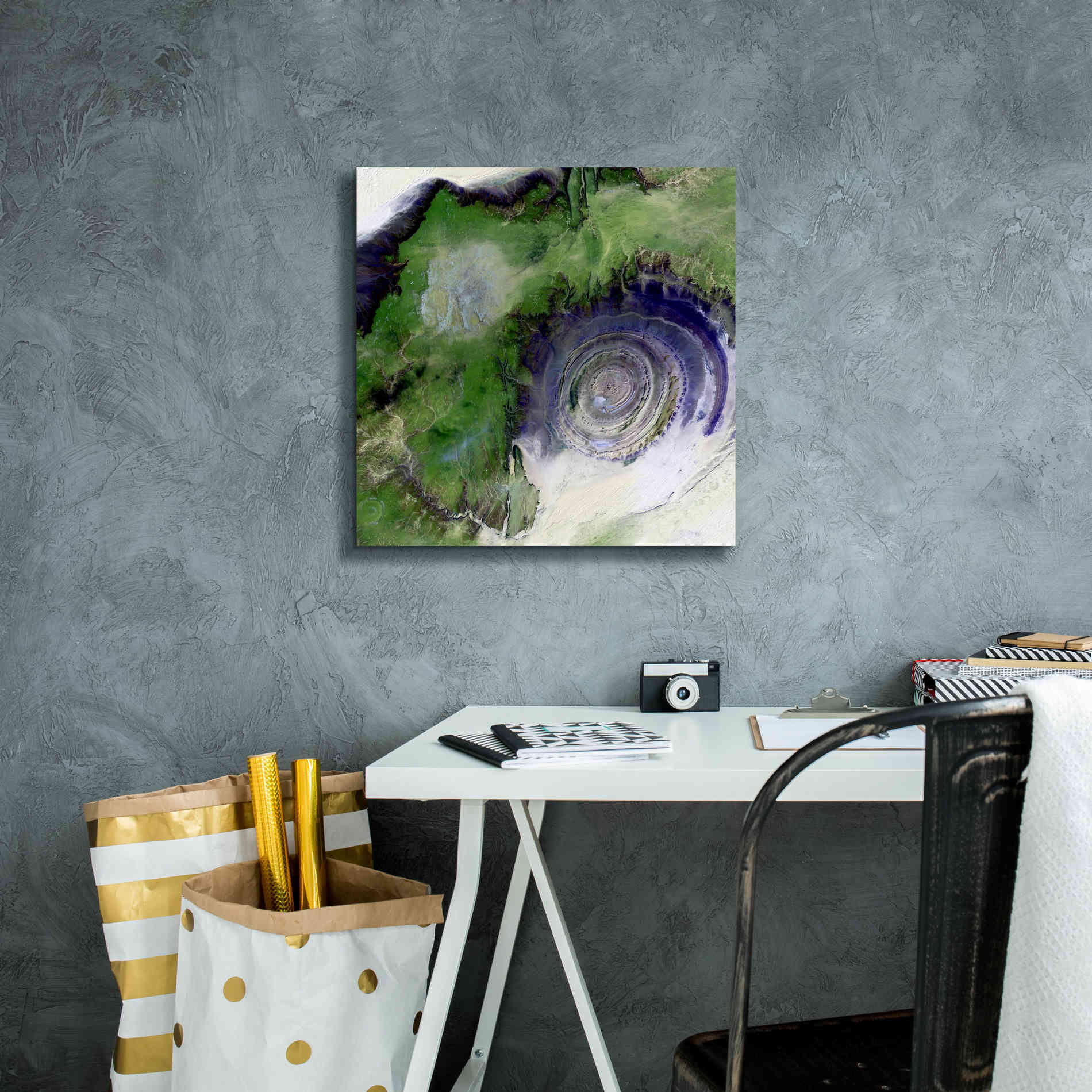 'Earth as Art: Richat Structure' Canvas Wall Art,18 x 18