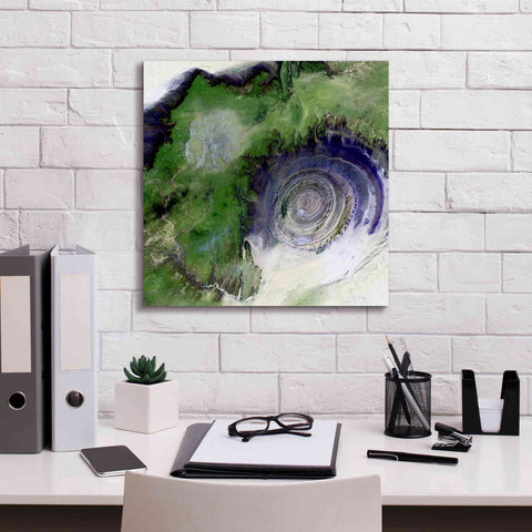 Image of 'Earth as Art: Richat Structure' Canvas Wall Art,18 x 18
