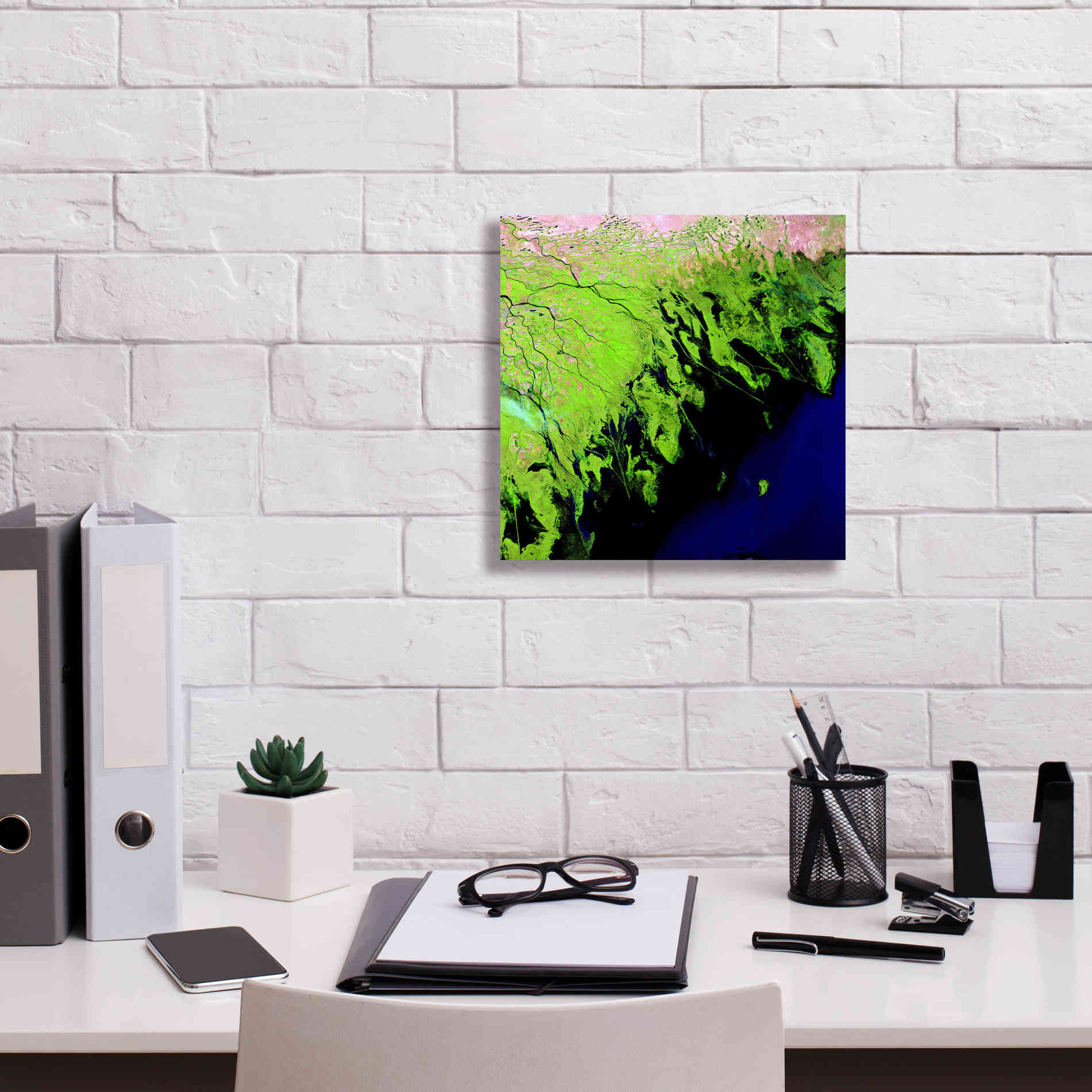 'Earth as Art: Volga River Delta' Canvas Wall Art,12 x 12