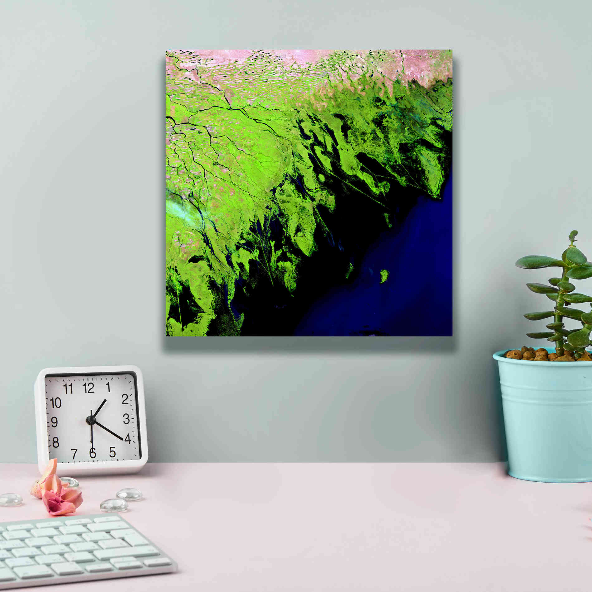 'Earth as Art: Volga River Delta' Canvas Wall Art,12 x 12