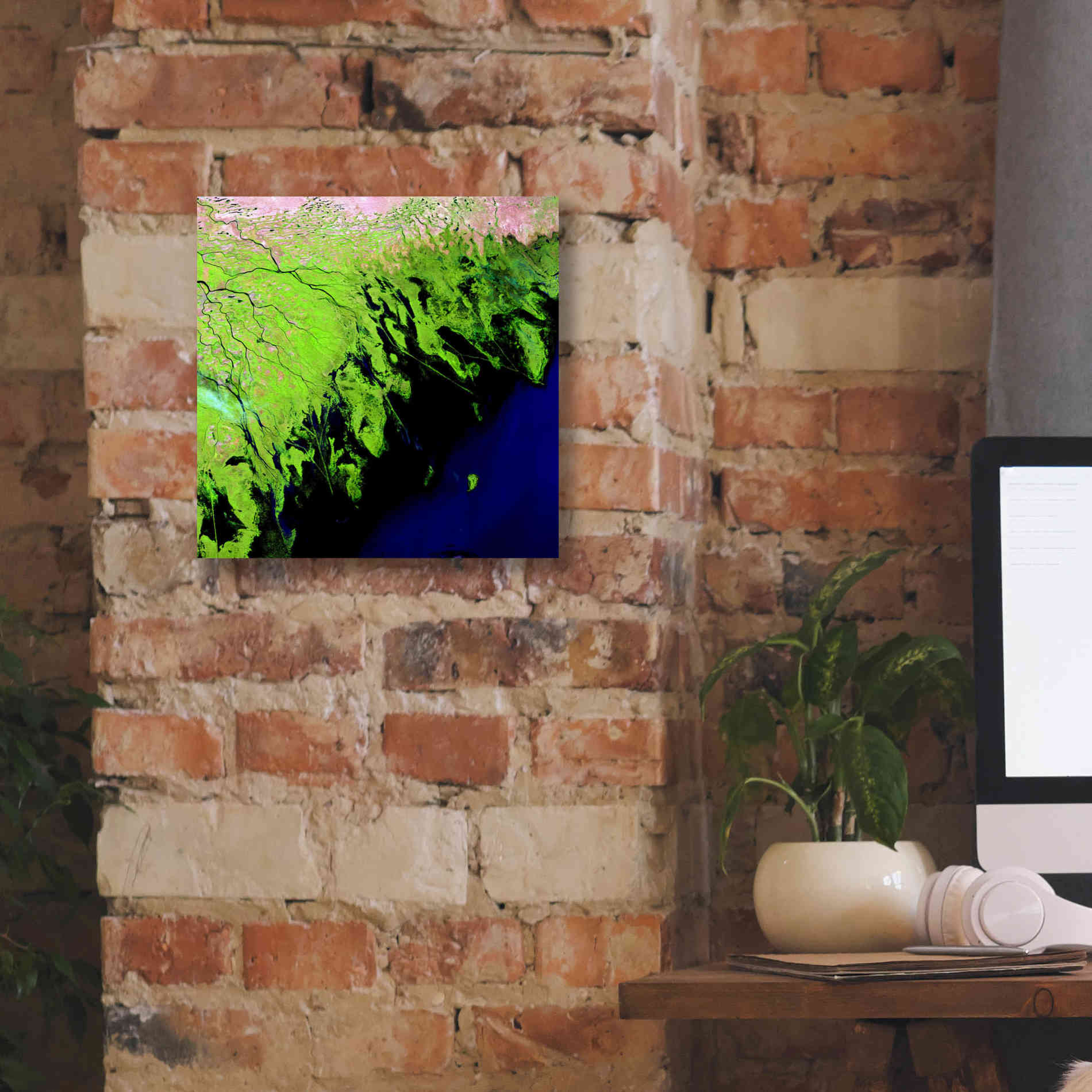 'Earth as Art: Volga River Delta' Canvas Wall Art,12 x 12