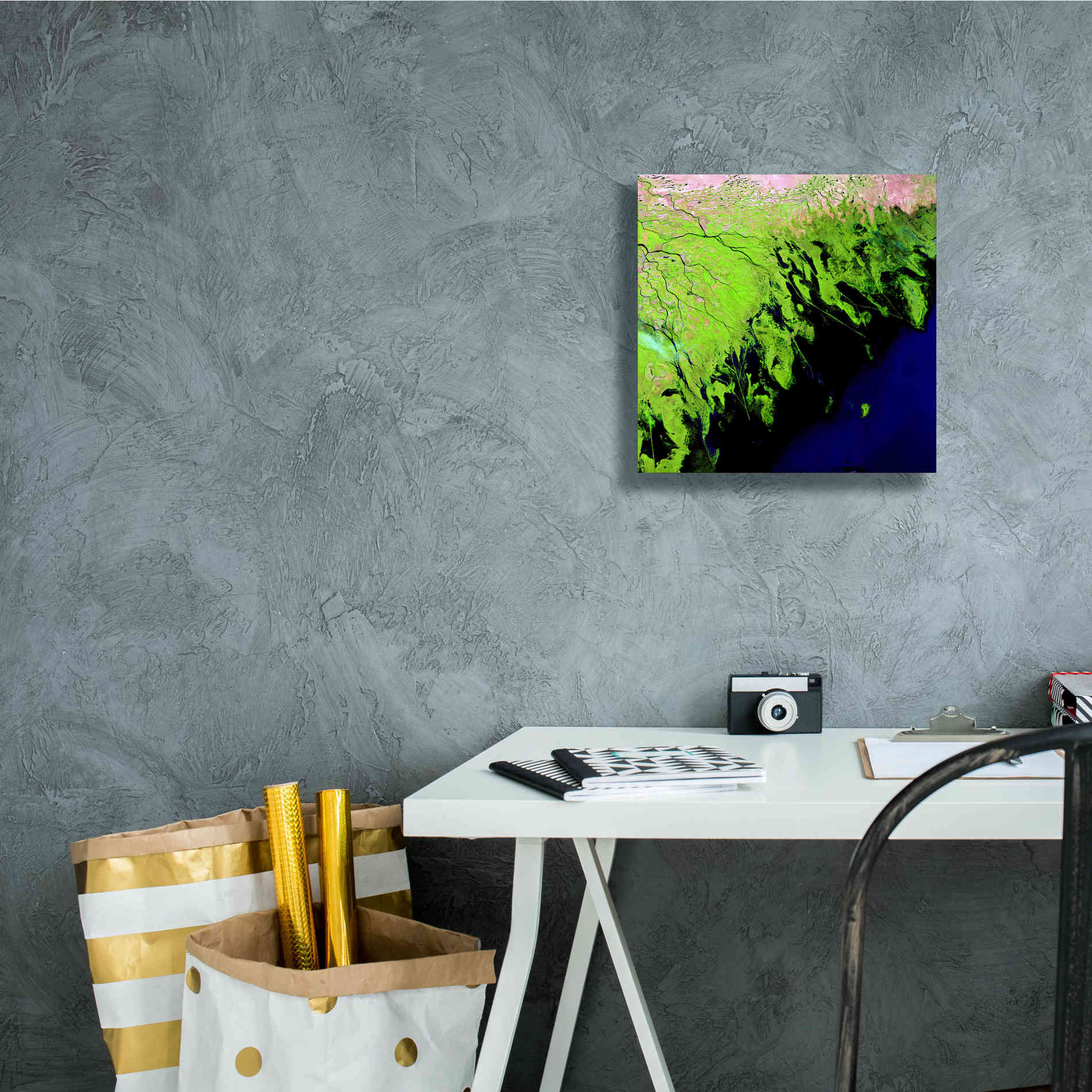 'Earth as Art: Volga River Delta' Canvas Wall Art,12 x 12