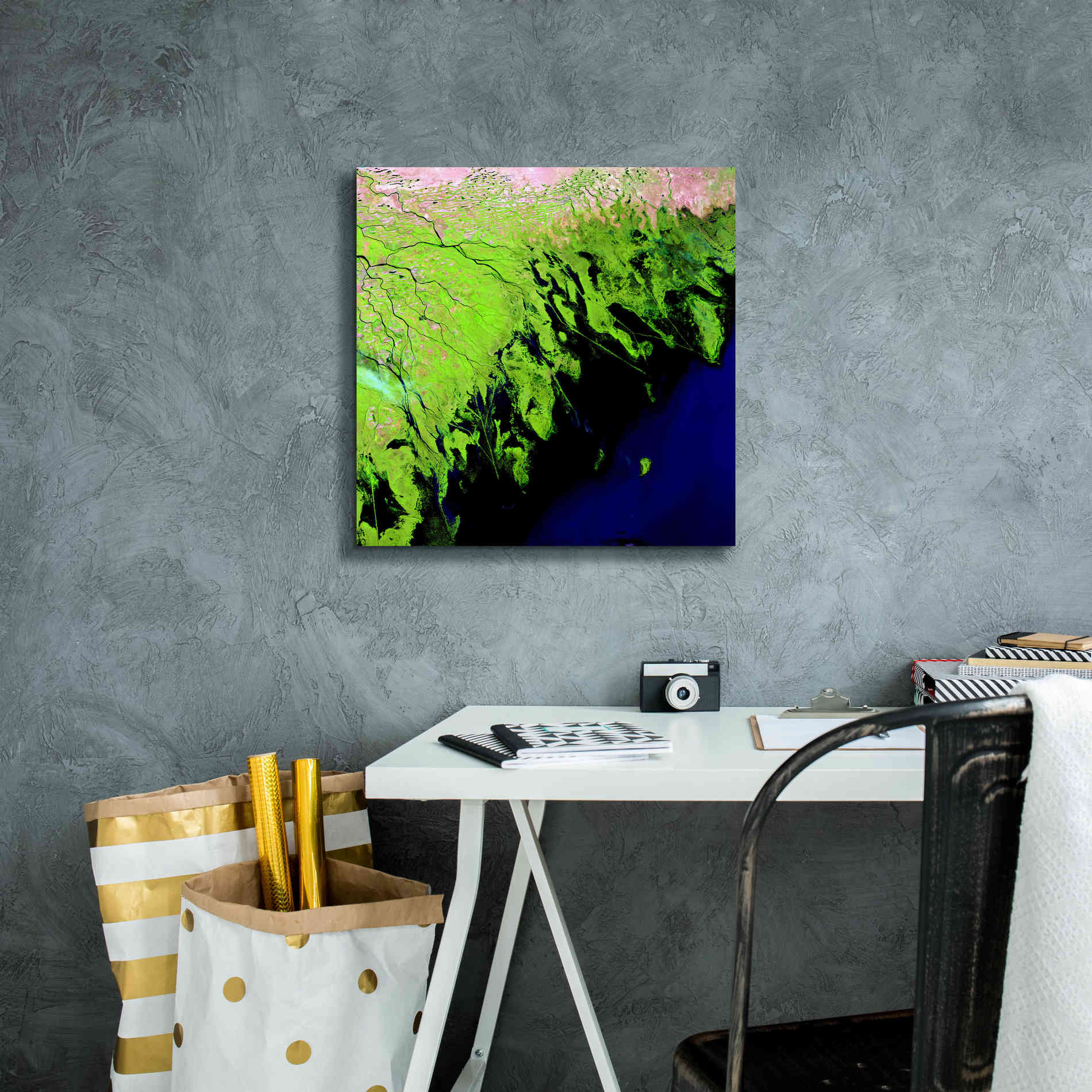 'Earth as Art: Volga River Delta' Canvas Wall Art,18 x 18