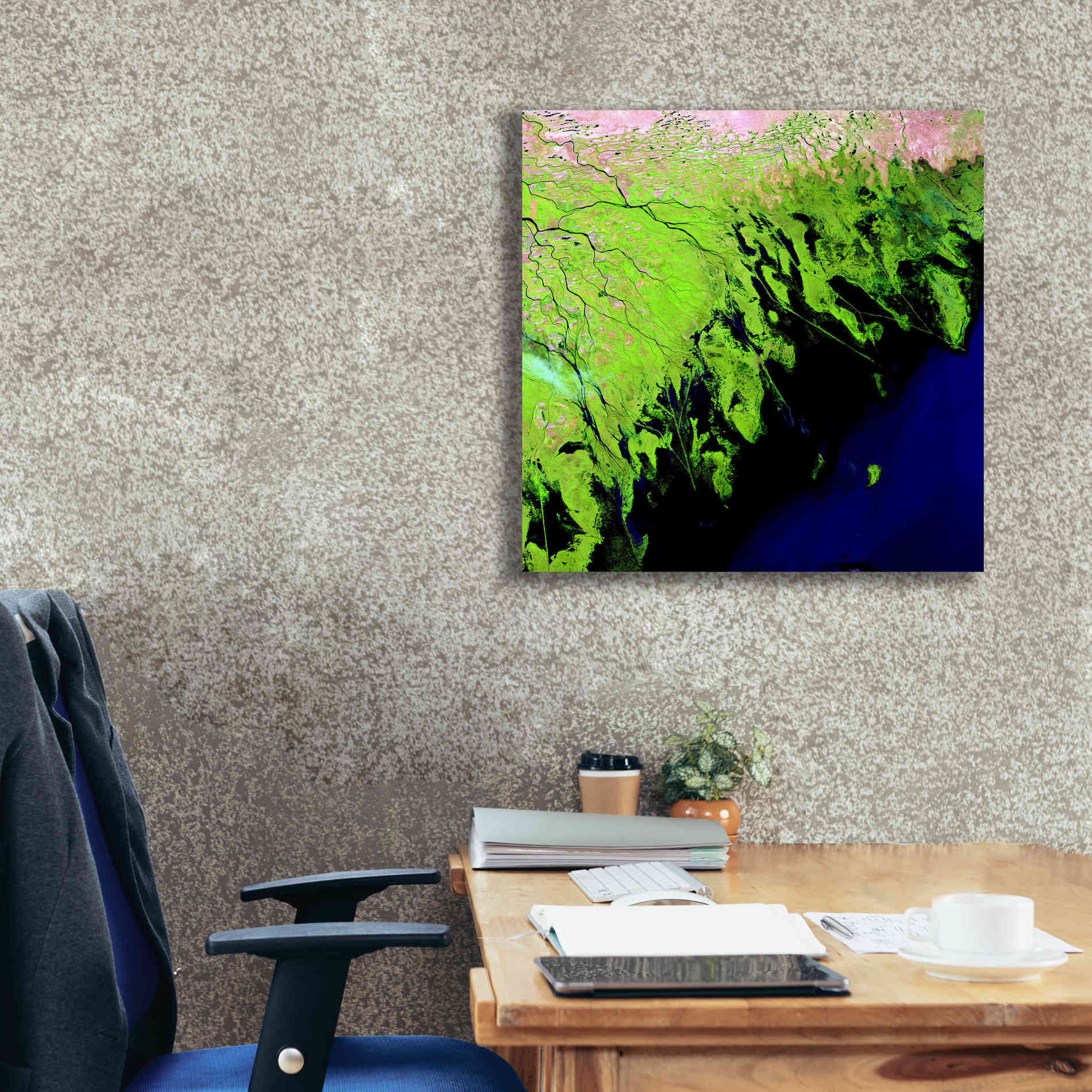 'Earth as Art: Volga River Delta' Canvas Wall Art,26 x 26