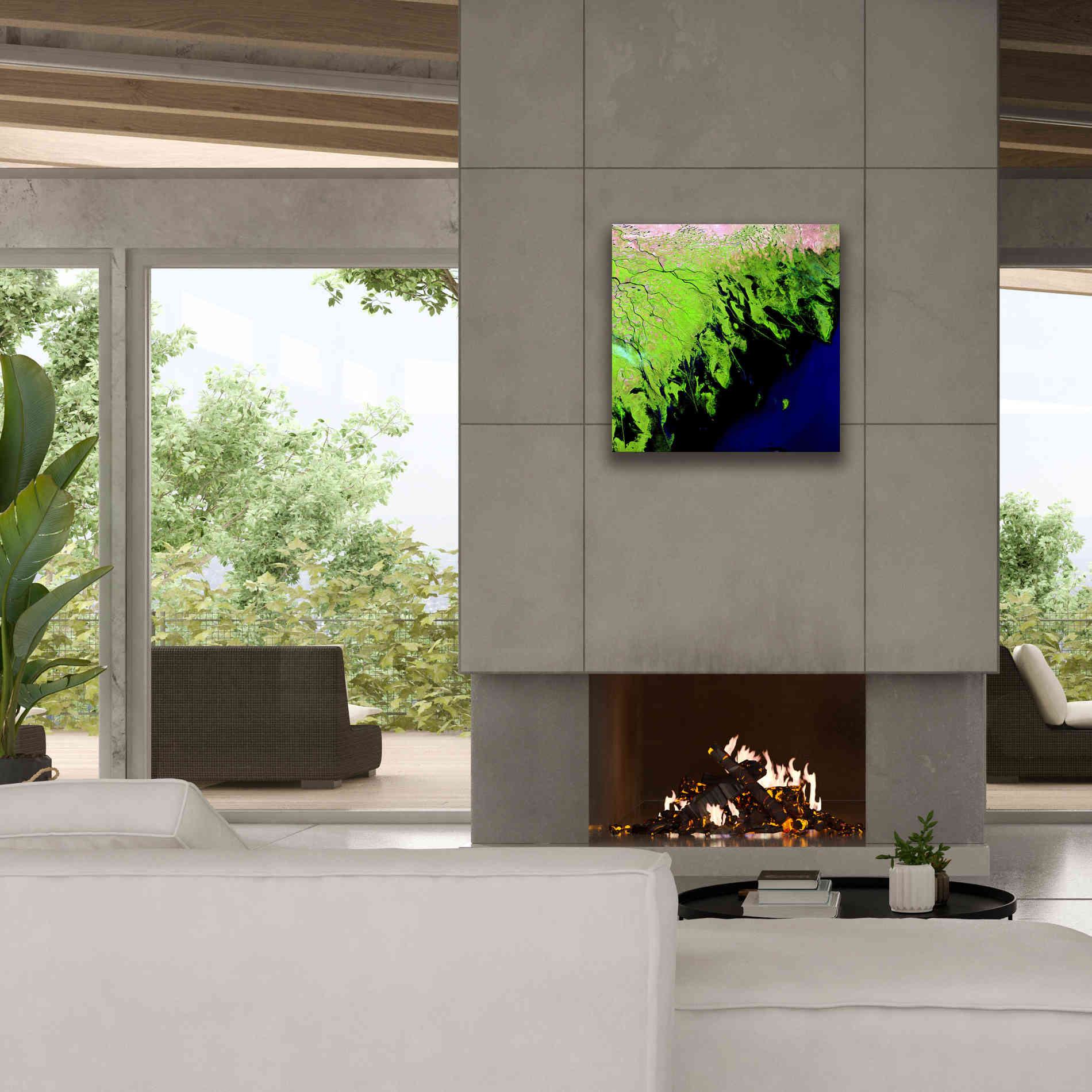 'Earth as Art: Volga River Delta' Canvas Wall Art,26 x 26