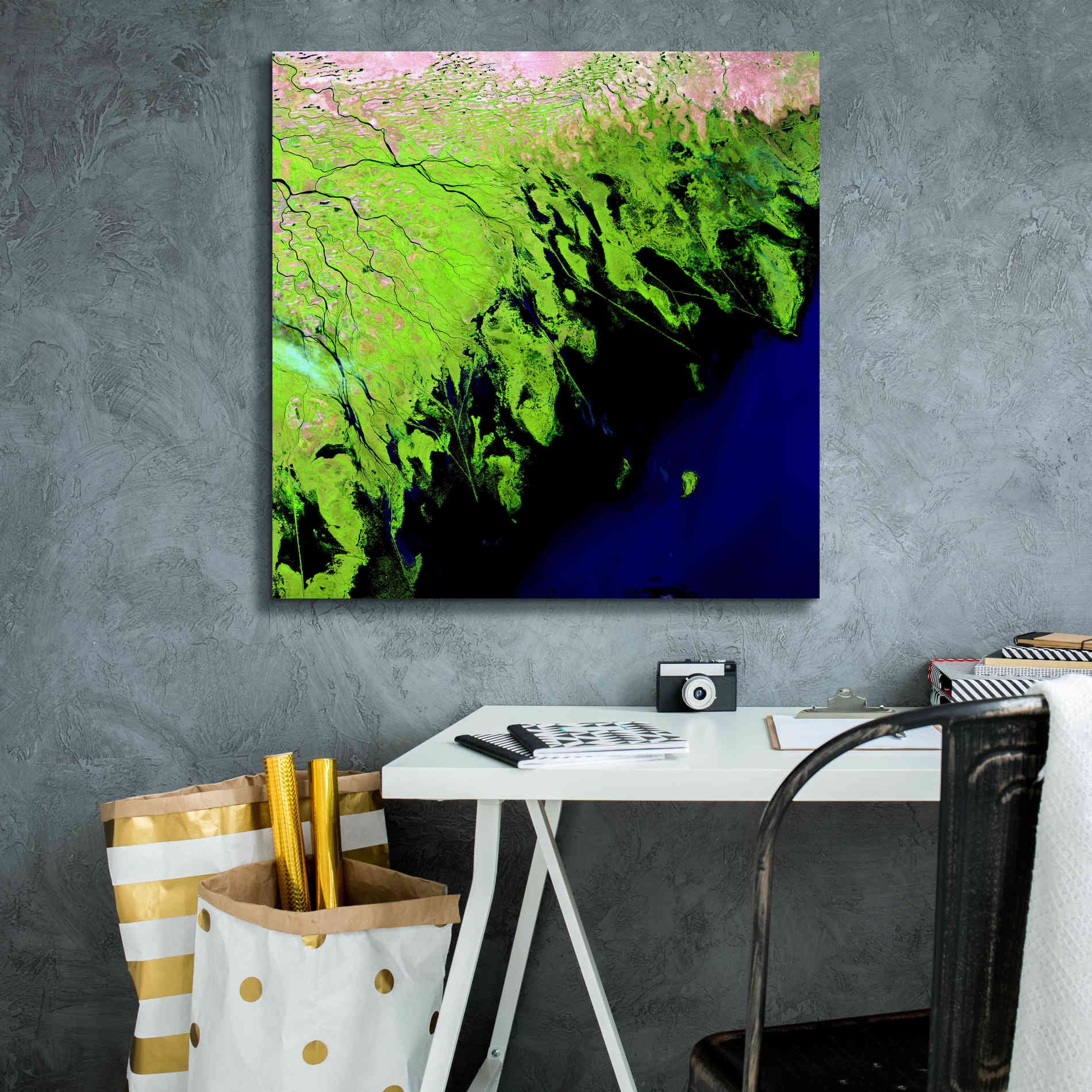 'Earth as Art: Volga River Delta' Canvas Wall Art,26 x 26