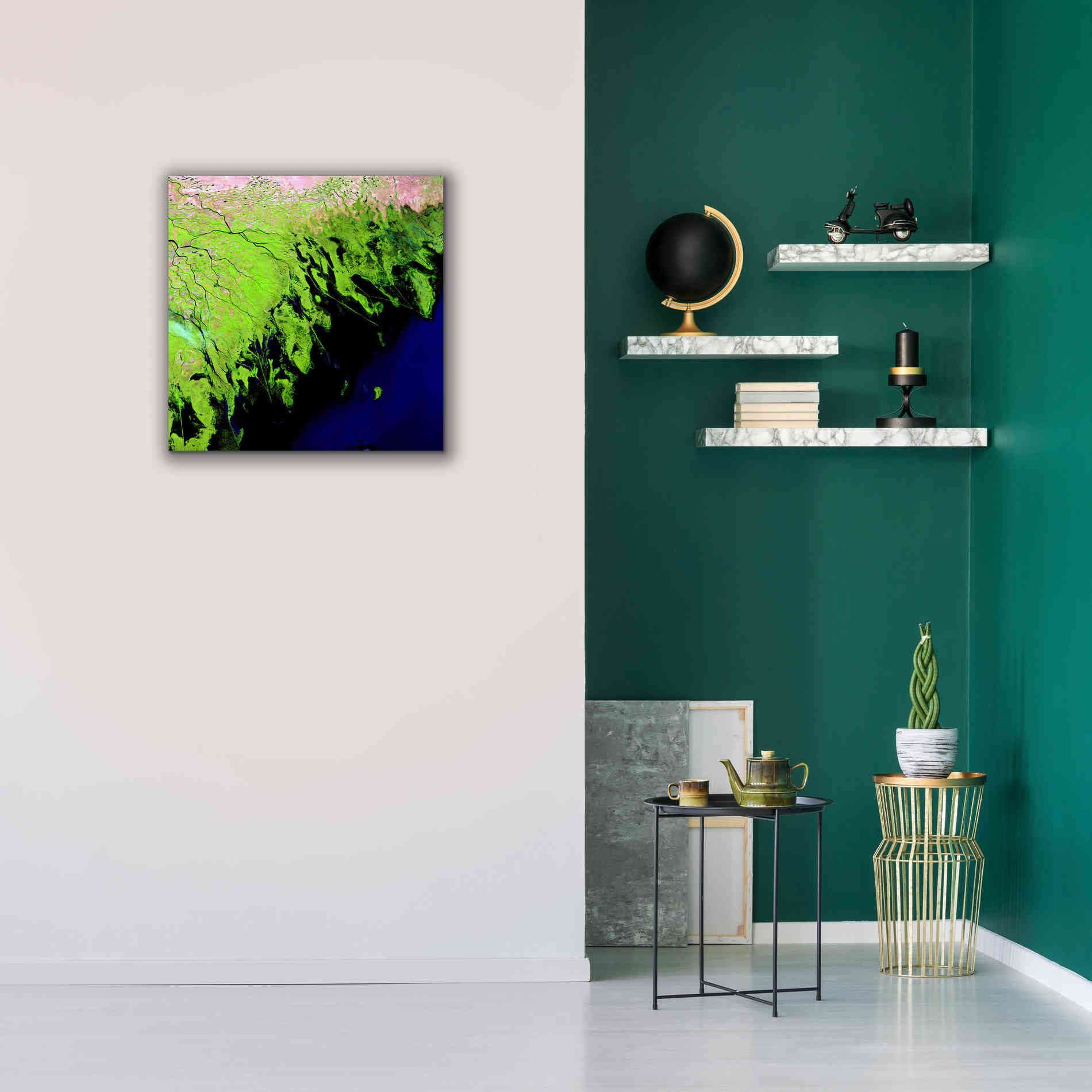 'Earth as Art: Volga River Delta' Canvas Wall Art,26 x 26