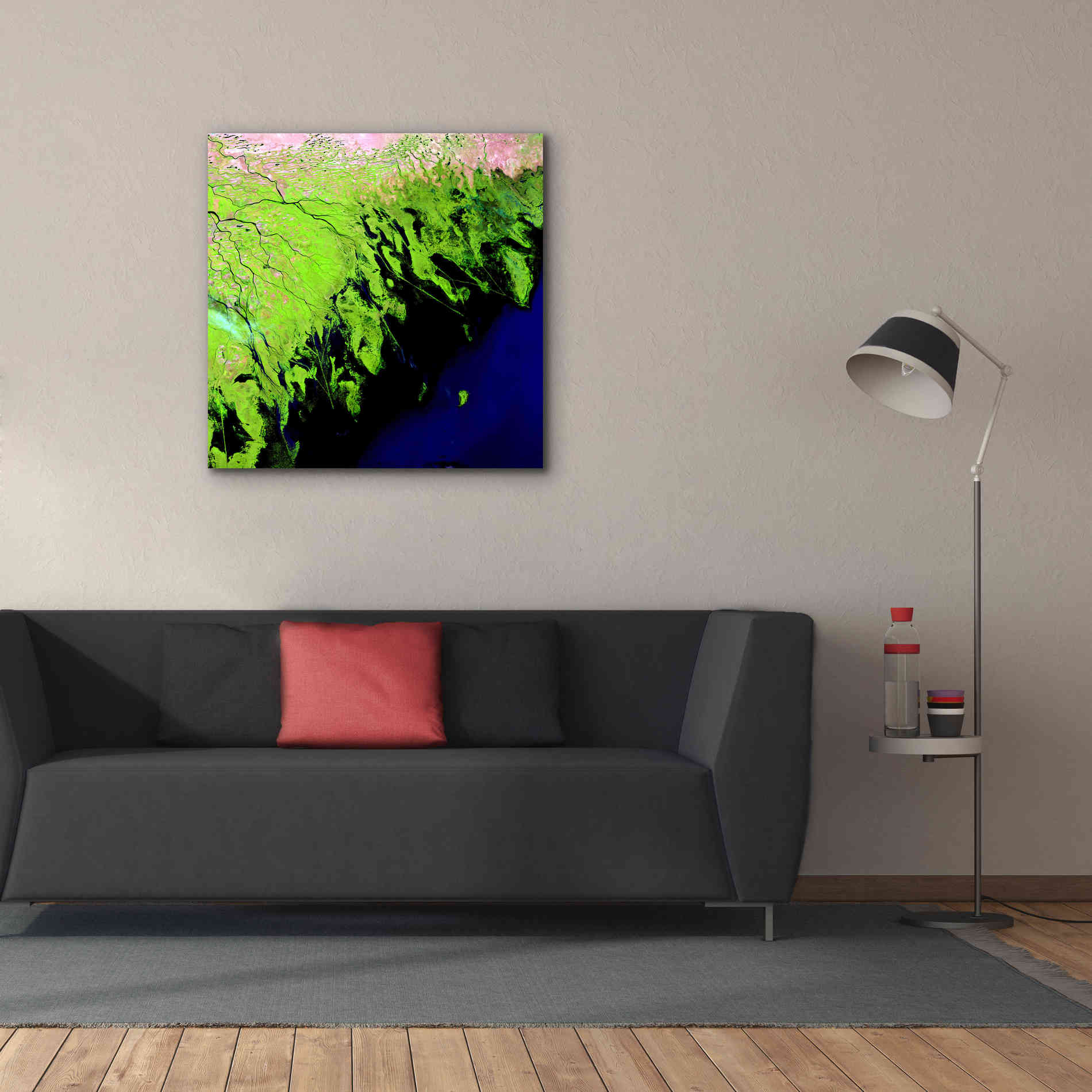 'Earth as Art: Volga River Delta' Canvas Wall Art,37 x 37