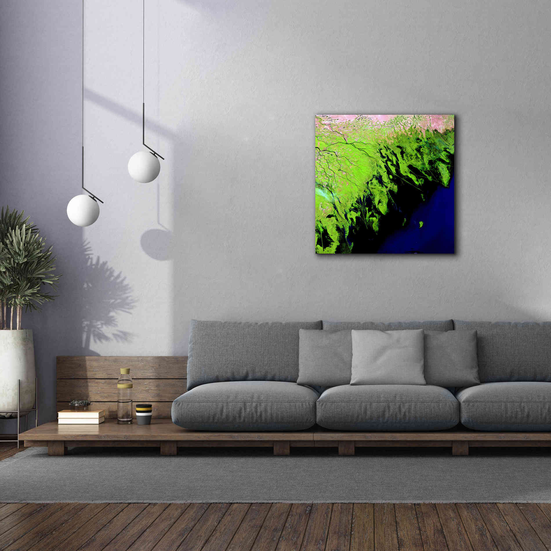 'Earth as Art: Volga River Delta' Canvas Wall Art,37 x 37
