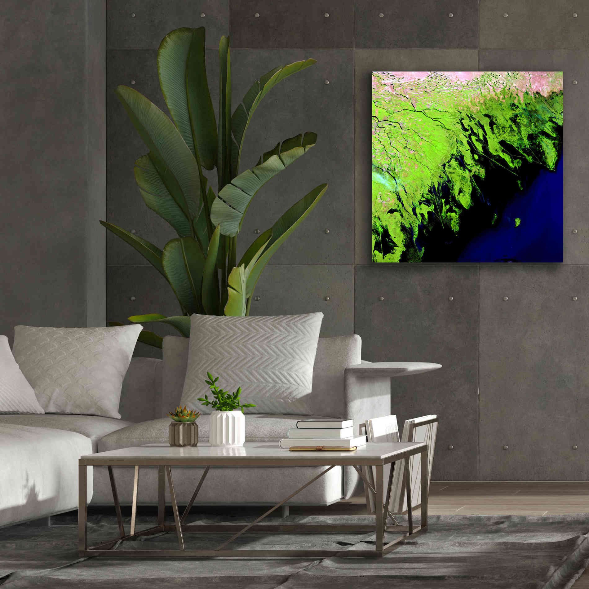 'Earth as Art: Volga River Delta' Canvas Wall Art,37 x 37