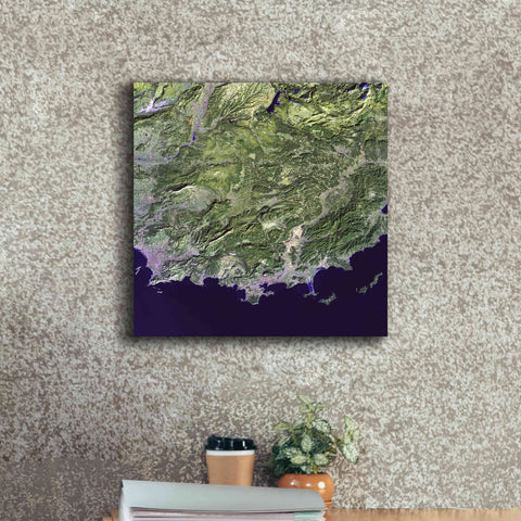 Image of 'Earth as Art: Coast France' Canvas Wall Art,18 x 18
