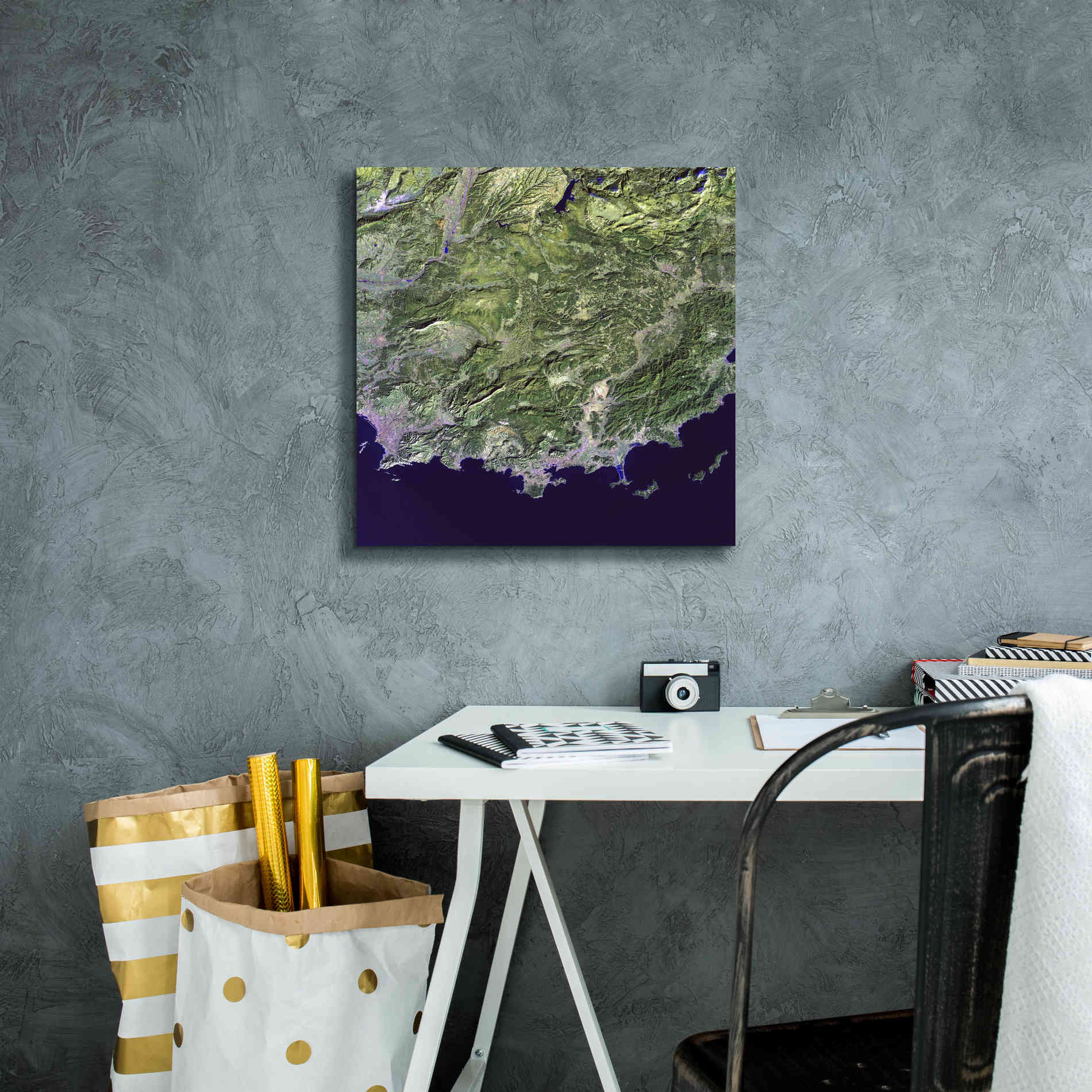 'Earth as Art: Coast France' Canvas Wall Art,18 x 18