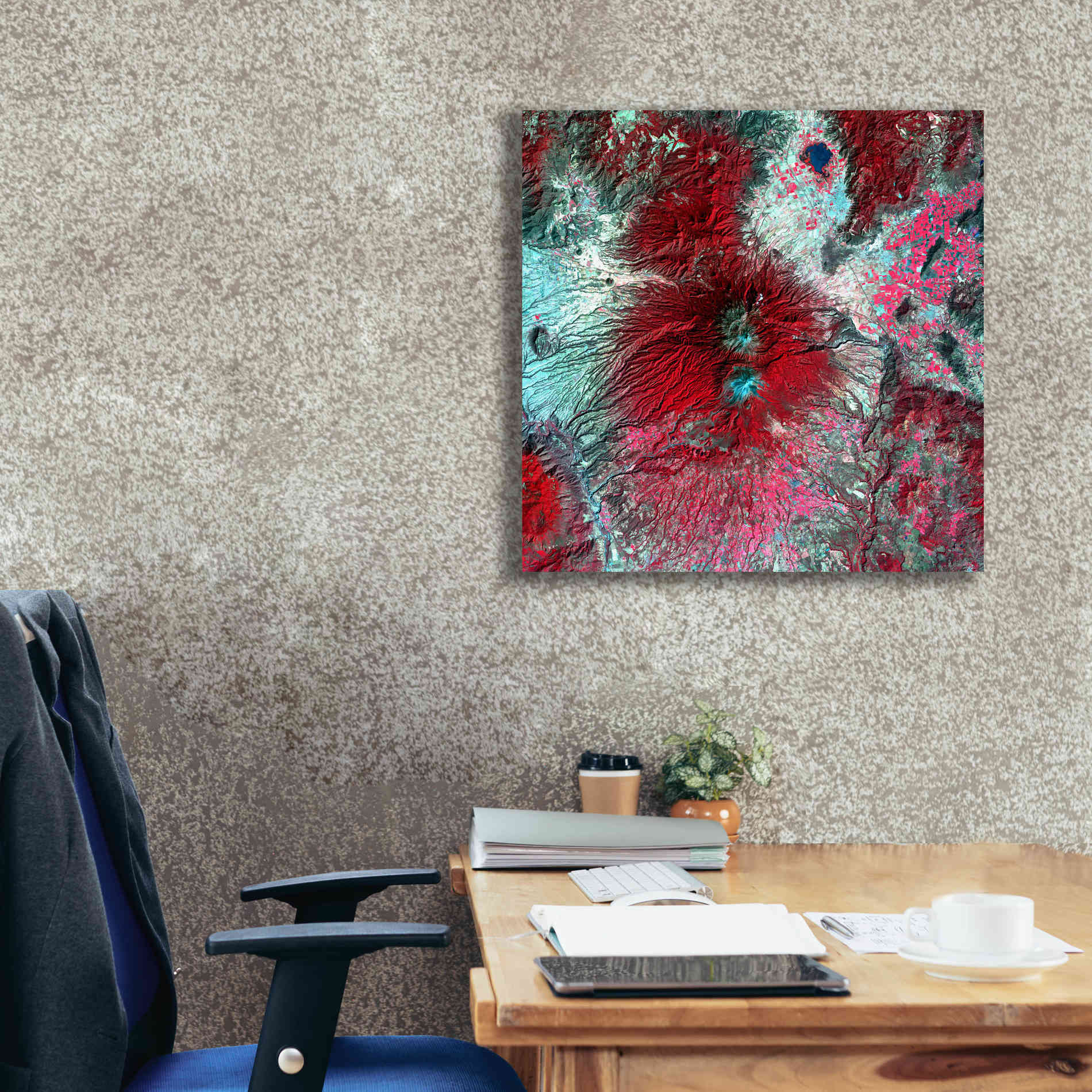 'Earth as Art: Colima Volcano' Canvas Wall Art,26 x 26
