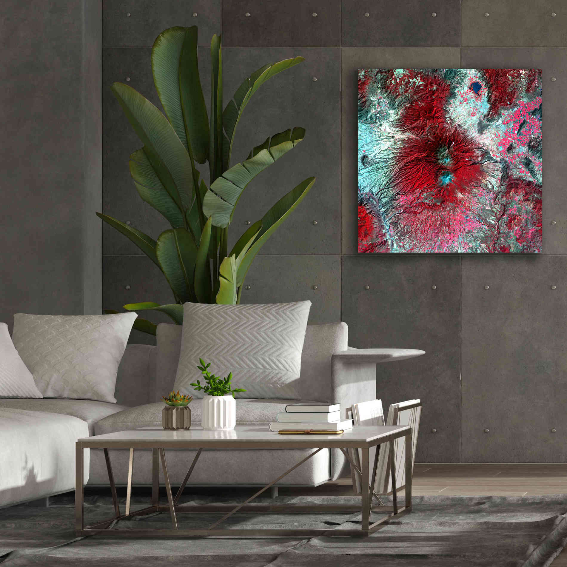 'Earth as Art: Colima Volcano' Canvas Wall Art,37 x 37