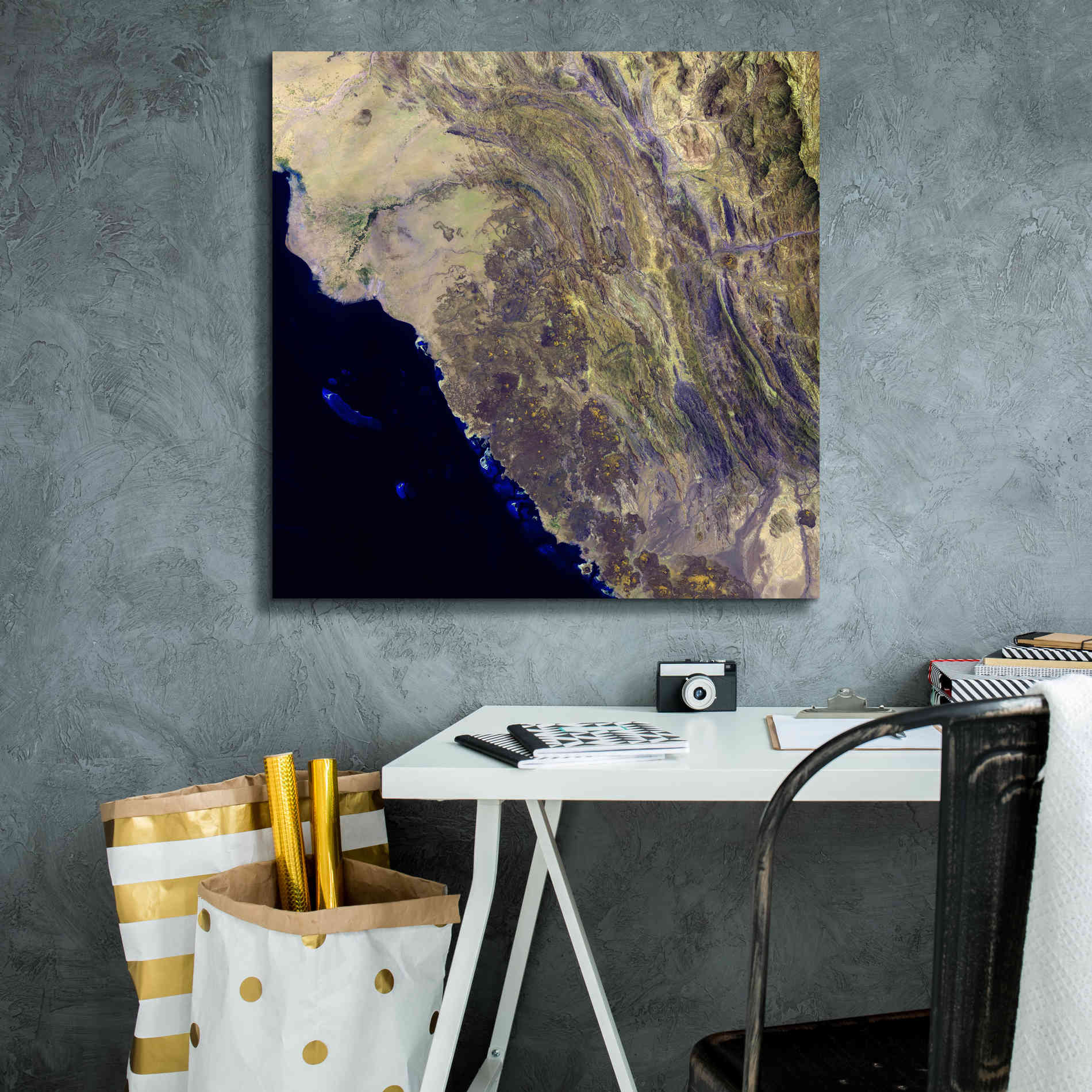 'Earth as Art: Harrat Al Birk' Canvas Wall Art,26 x 26