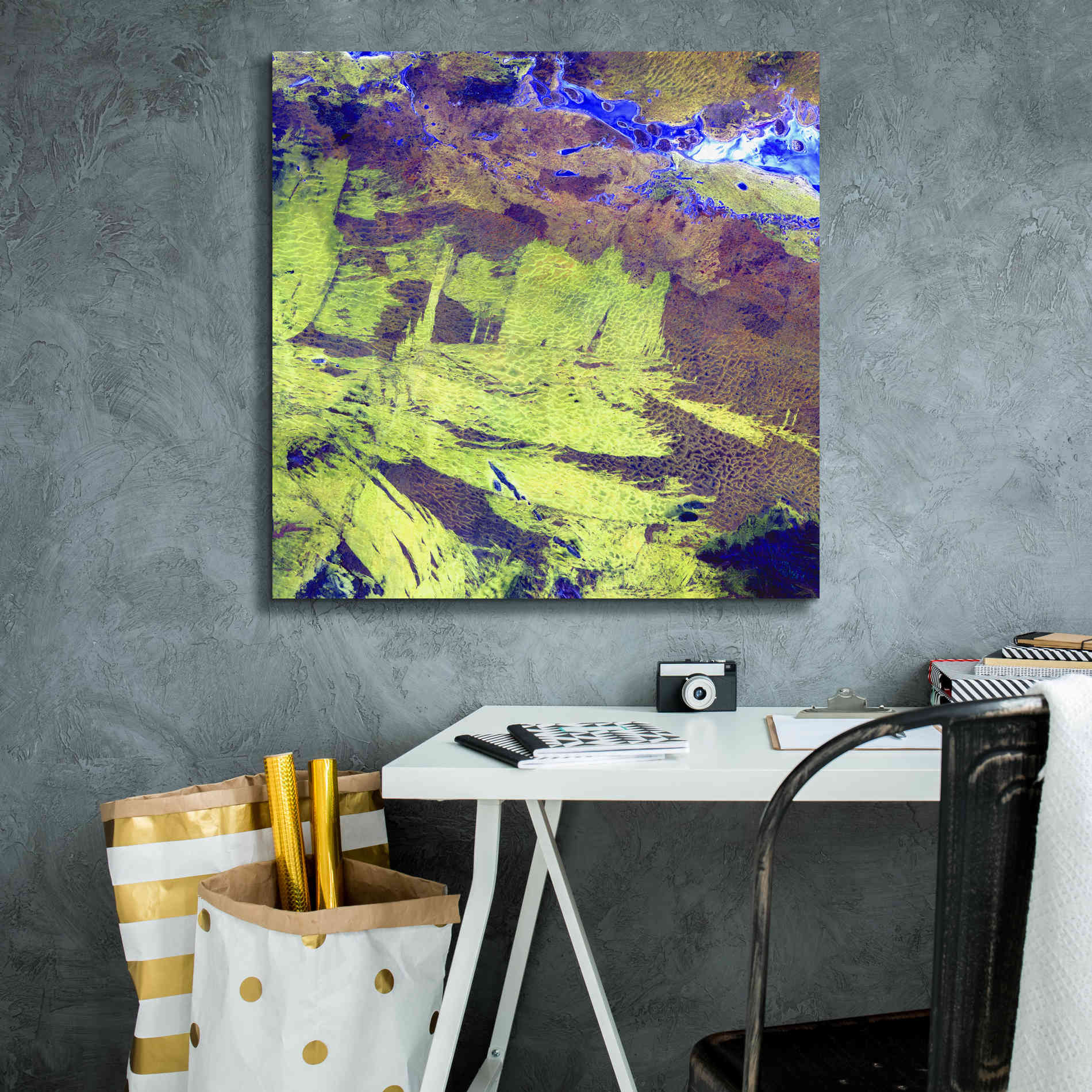 'Earth as Art: Lake Amadeus' Canvas Wall Art,26 x 26