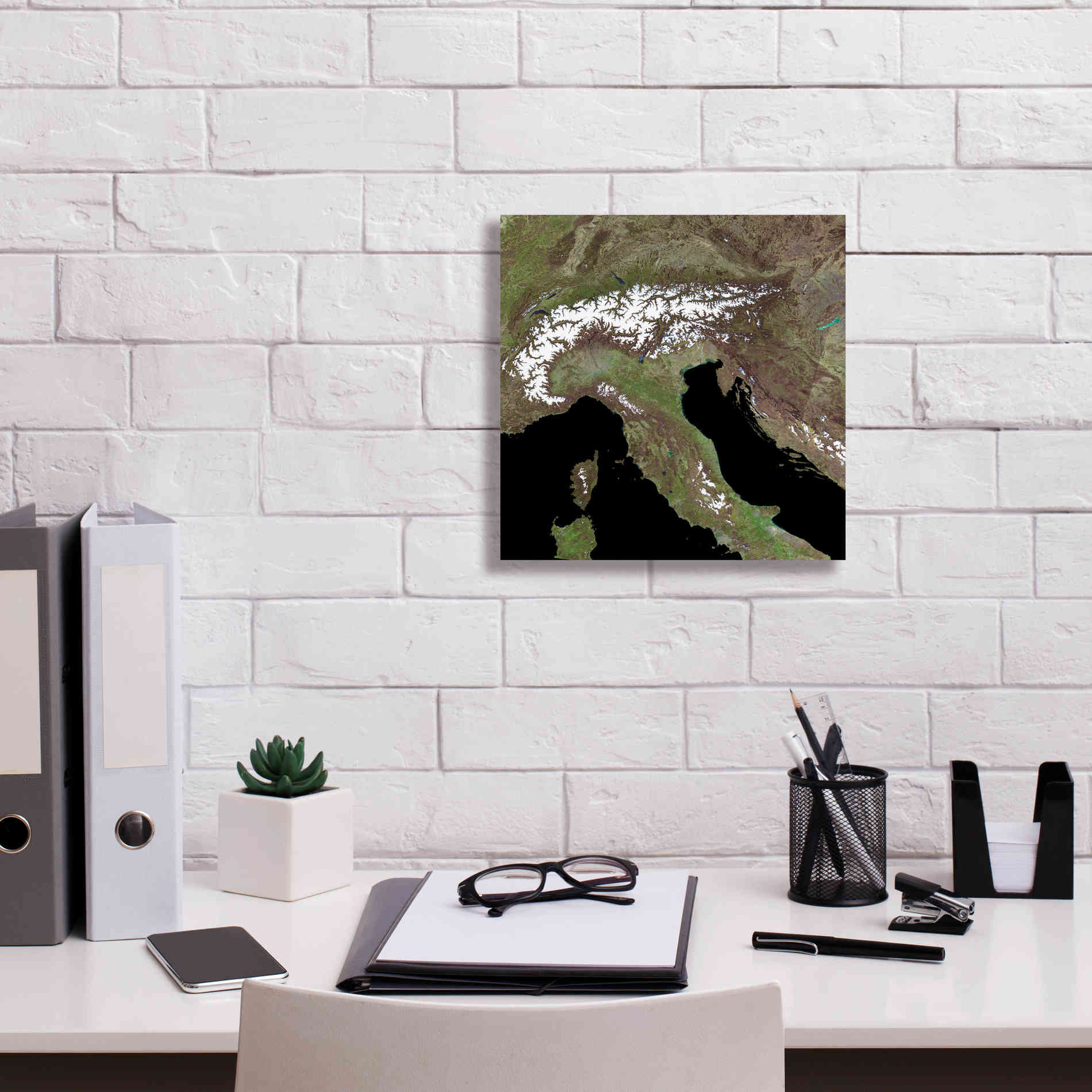 'Earth as Art: Mediterranean Sea' Canvas Wall Art,12 x 12