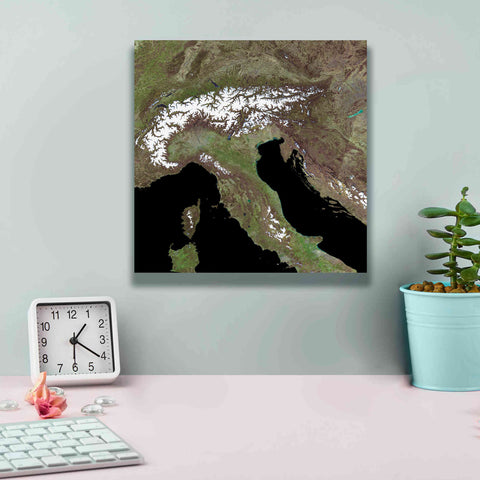 Image of 'Earth as Art: Mediterranean Sea' Canvas Wall Art,12 x 12