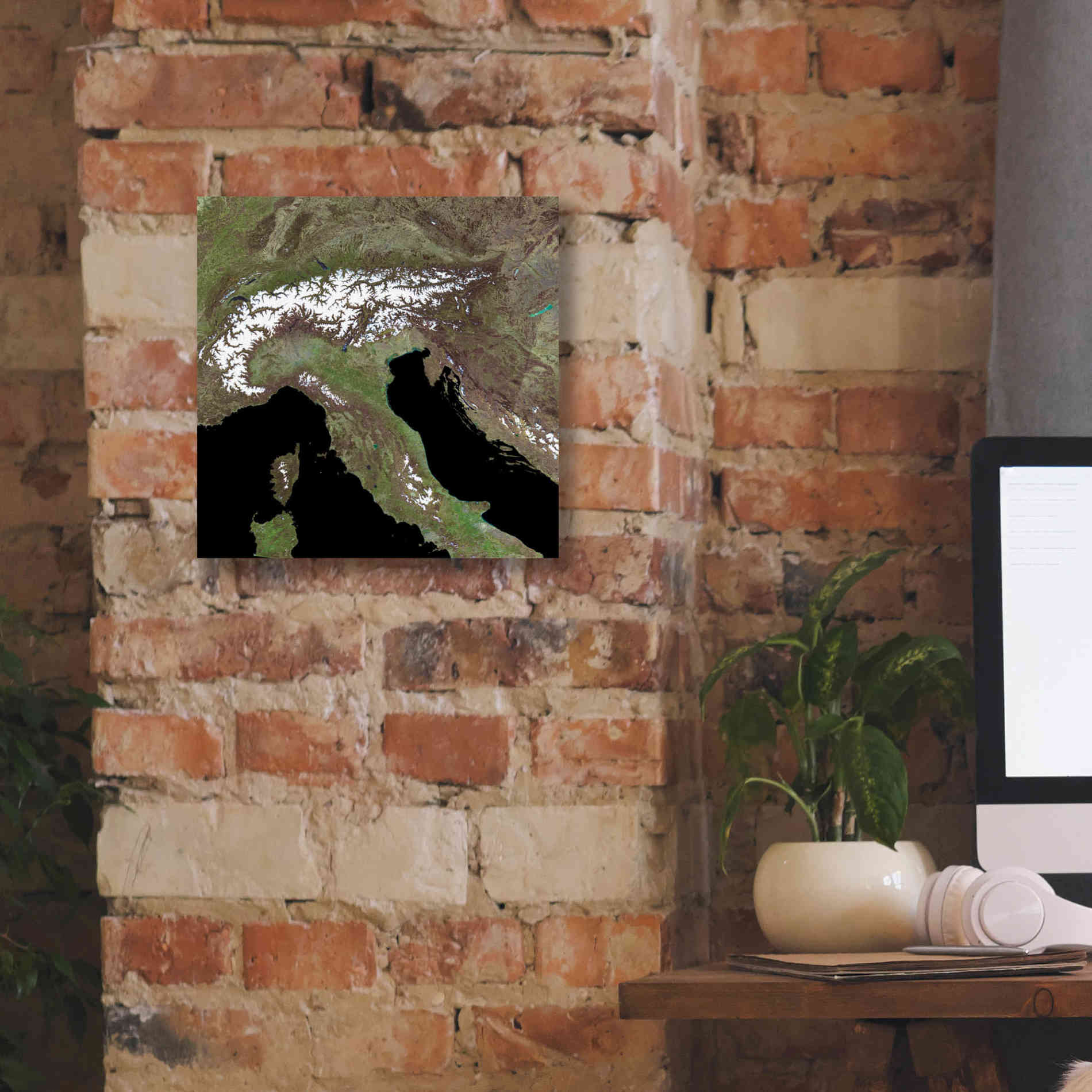 'Earth as Art: Mediterranean Sea' Canvas Wall Art,12 x 12