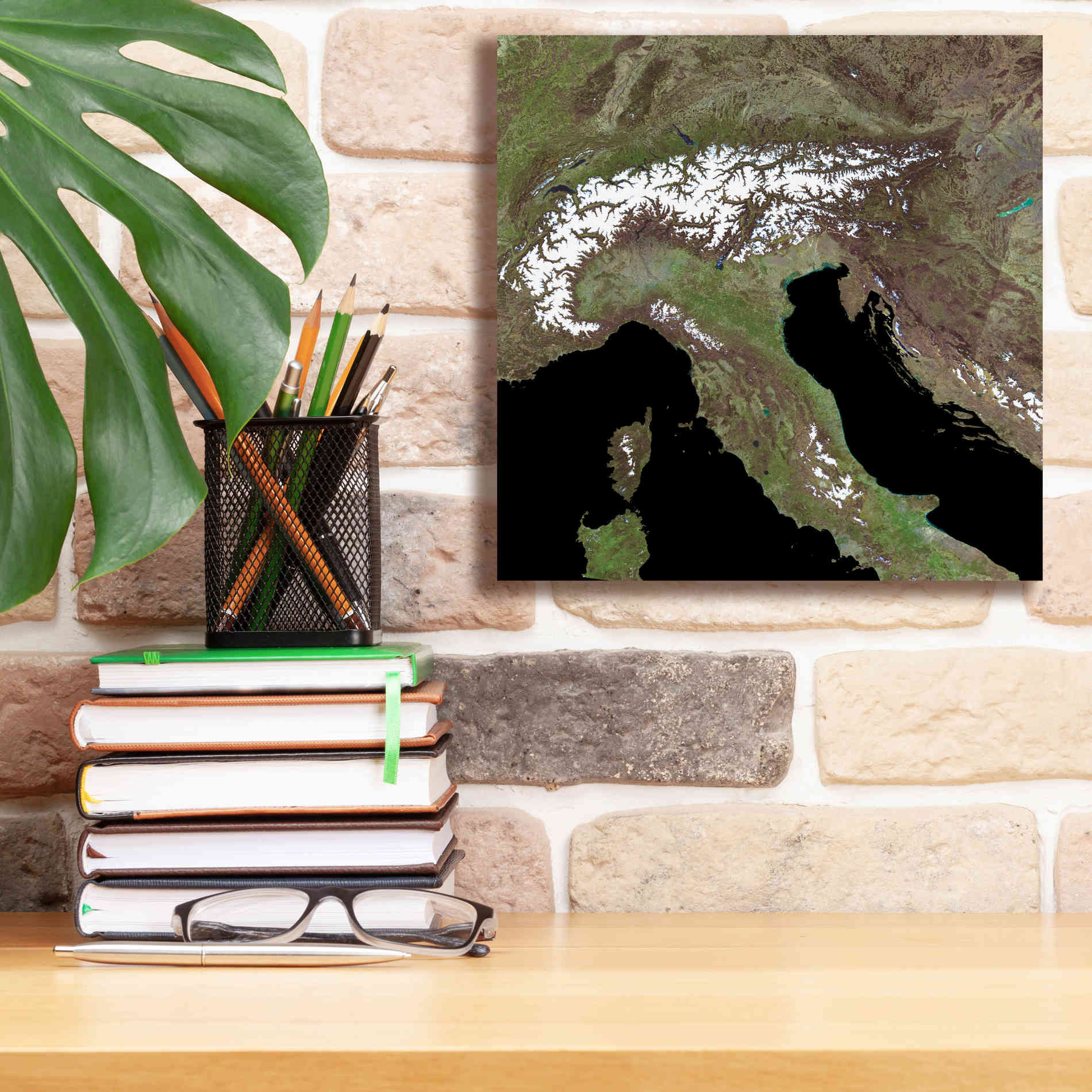 'Earth as Art: Mediterranean Sea' Canvas Wall Art,12 x 12