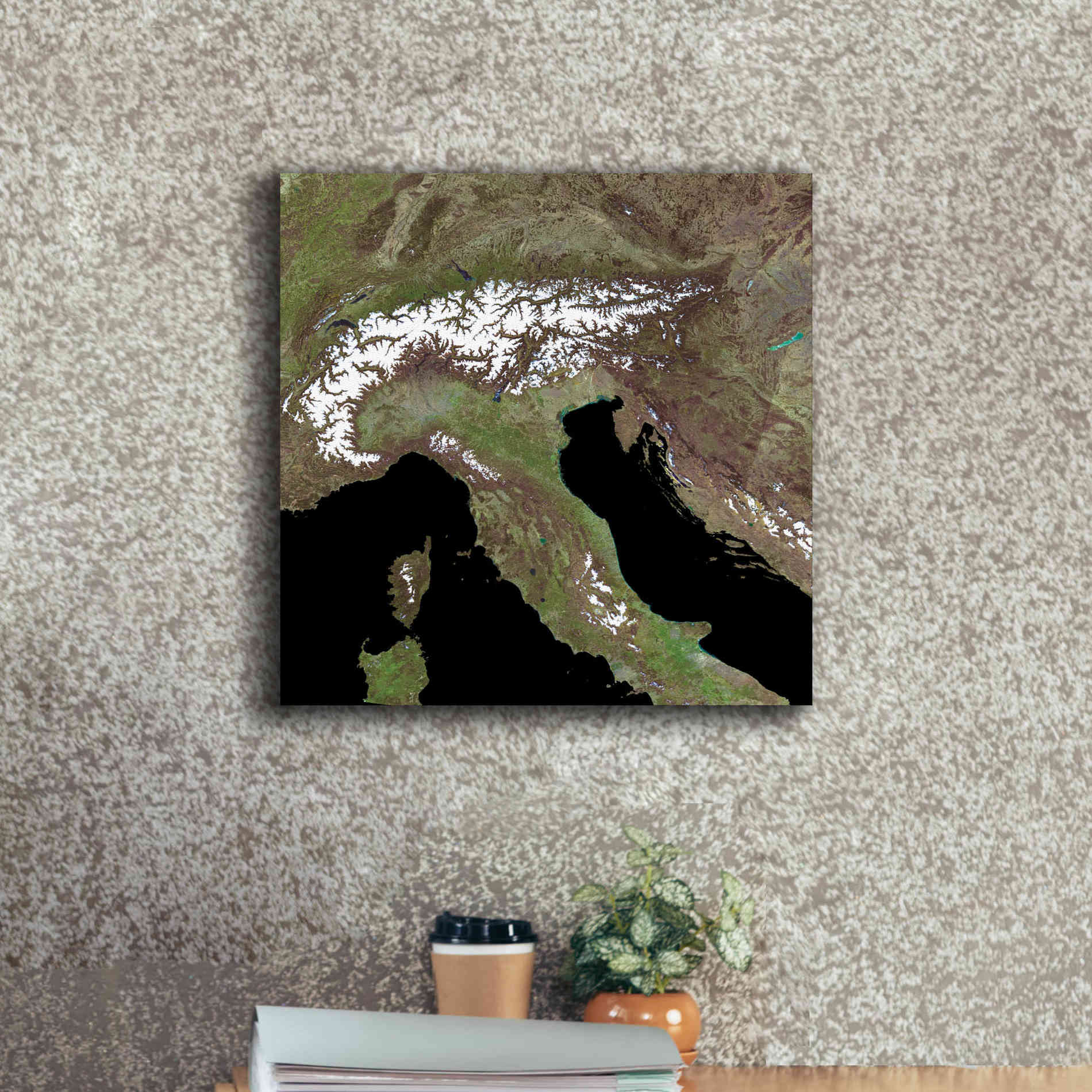 'Earth as Art: Mediterranean Sea' Canvas Wall Art,18 x 18