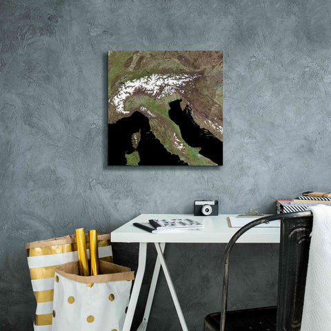 Image of 'Earth as Art: Mediterranean Sea' Canvas Wall Art,18 x 18