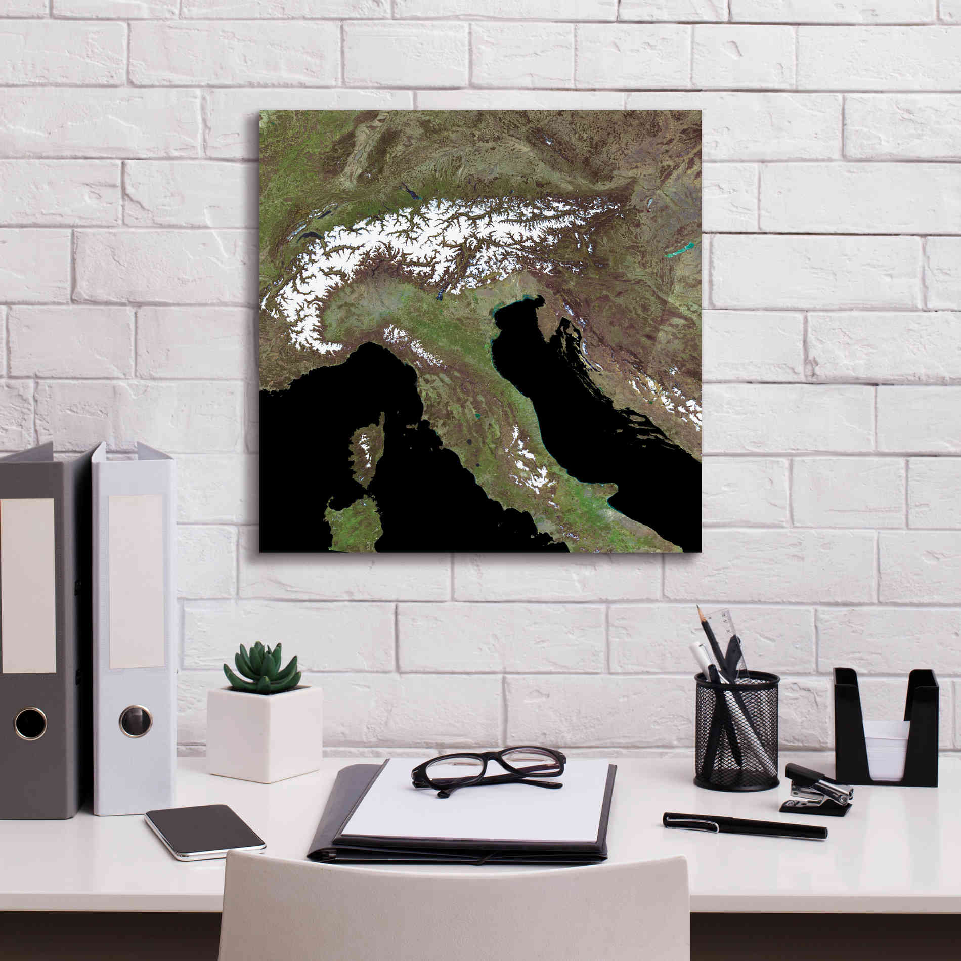 'Earth as Art: Mediterranean Sea' Canvas Wall Art,18 x 18