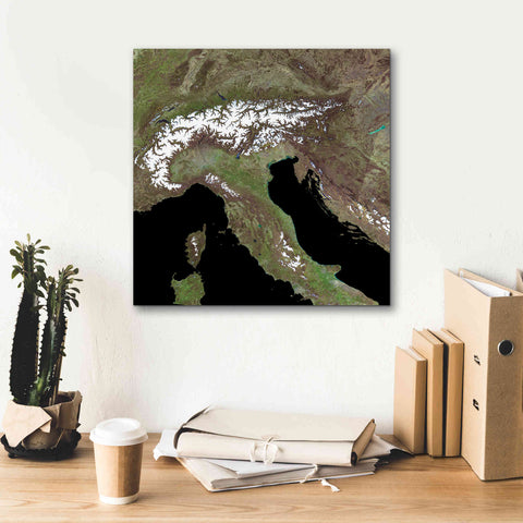 Image of 'Earth as Art: Mediterranean Sea' Canvas Wall Art,18 x 18