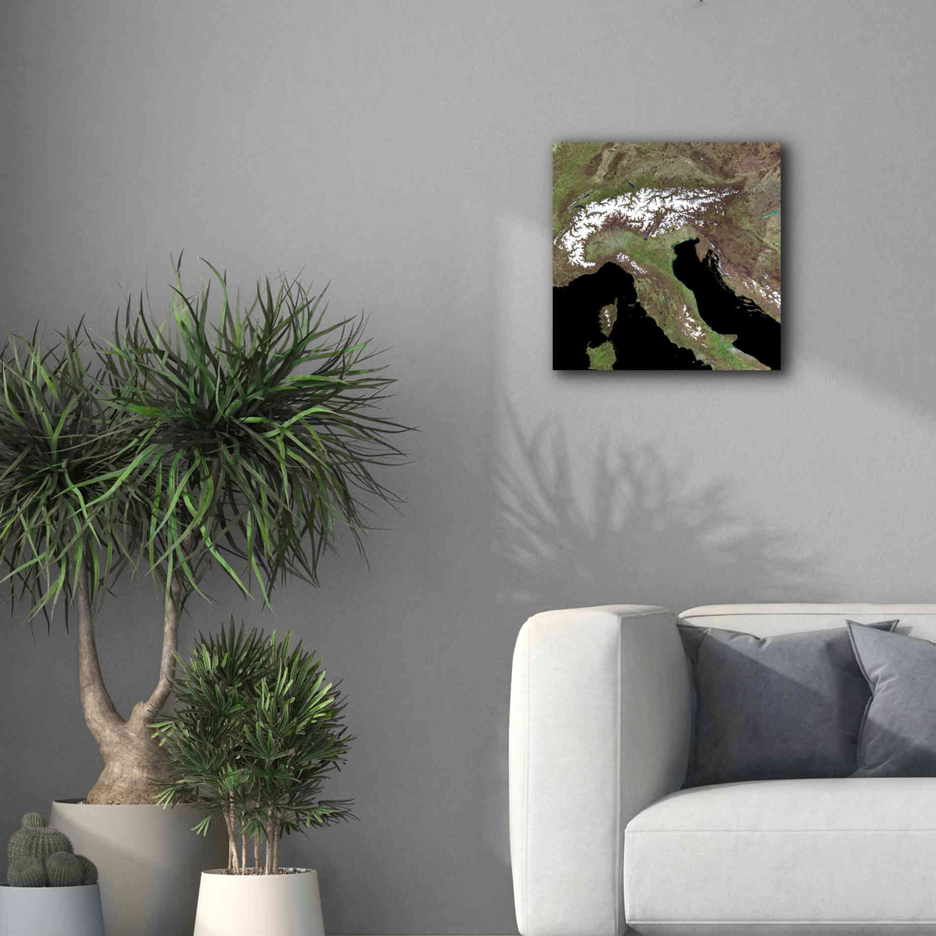 'Earth as Art: Mediterranean Sea' Canvas Wall Art,18 x 18