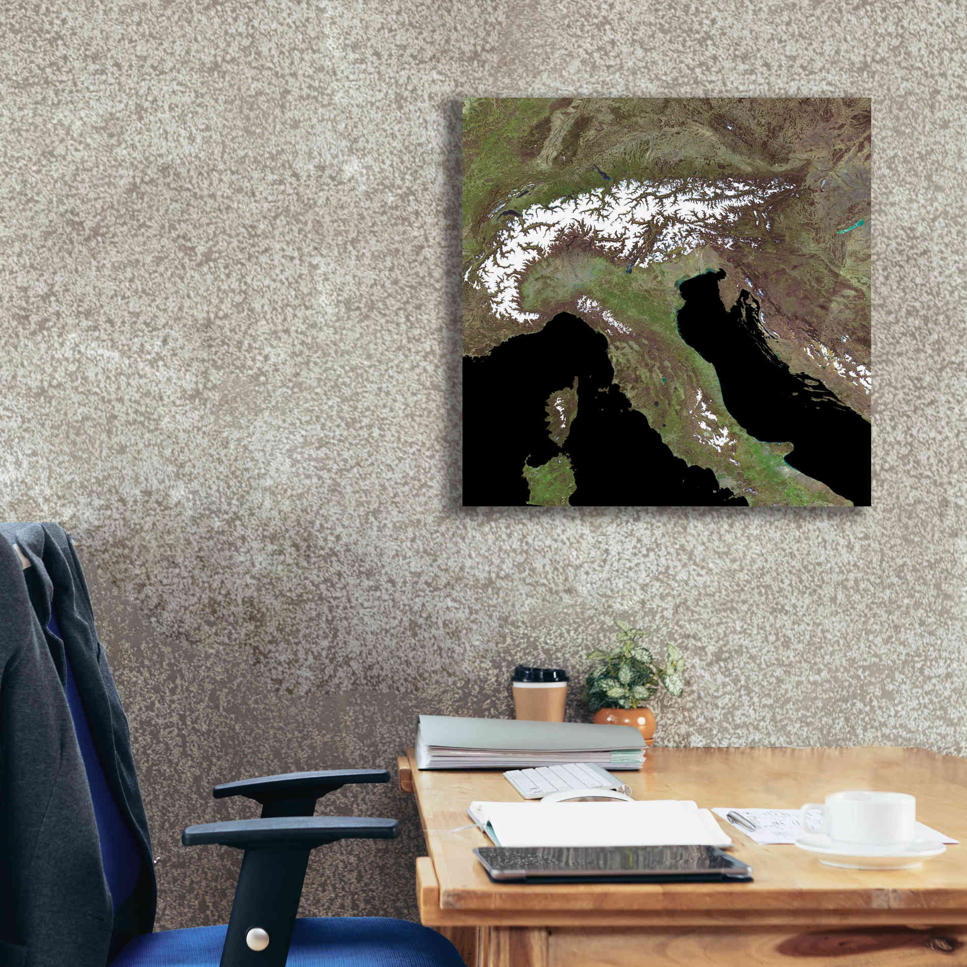 'Earth as Art: Mediterranean Sea' Canvas Wall Art,26 x 26