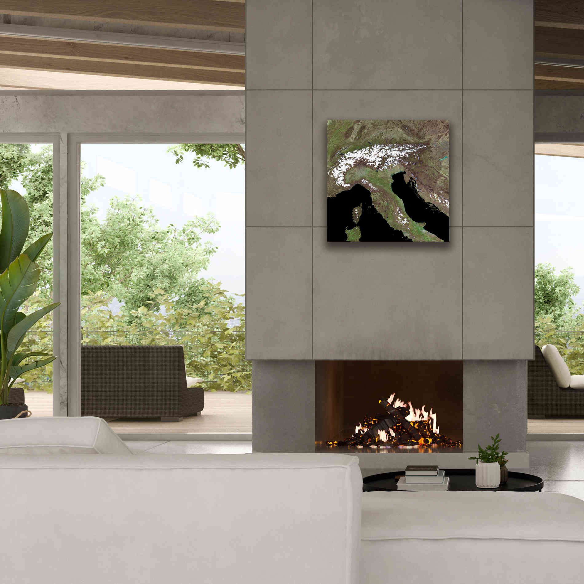 'Earth as Art: Mediterranean Sea' Canvas Wall Art,26 x 26