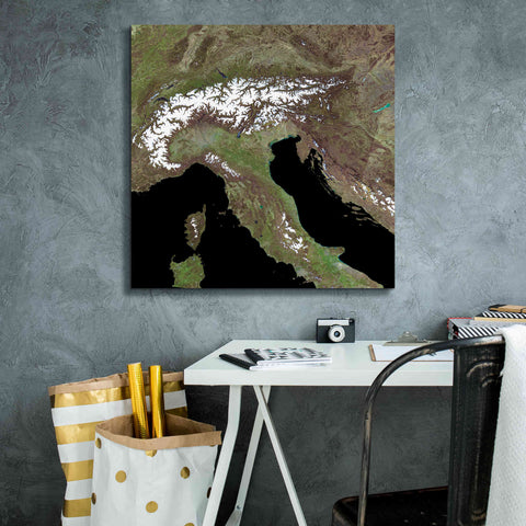 Image of 'Earth as Art: Mediterranean Sea' Canvas Wall Art,26 x 26