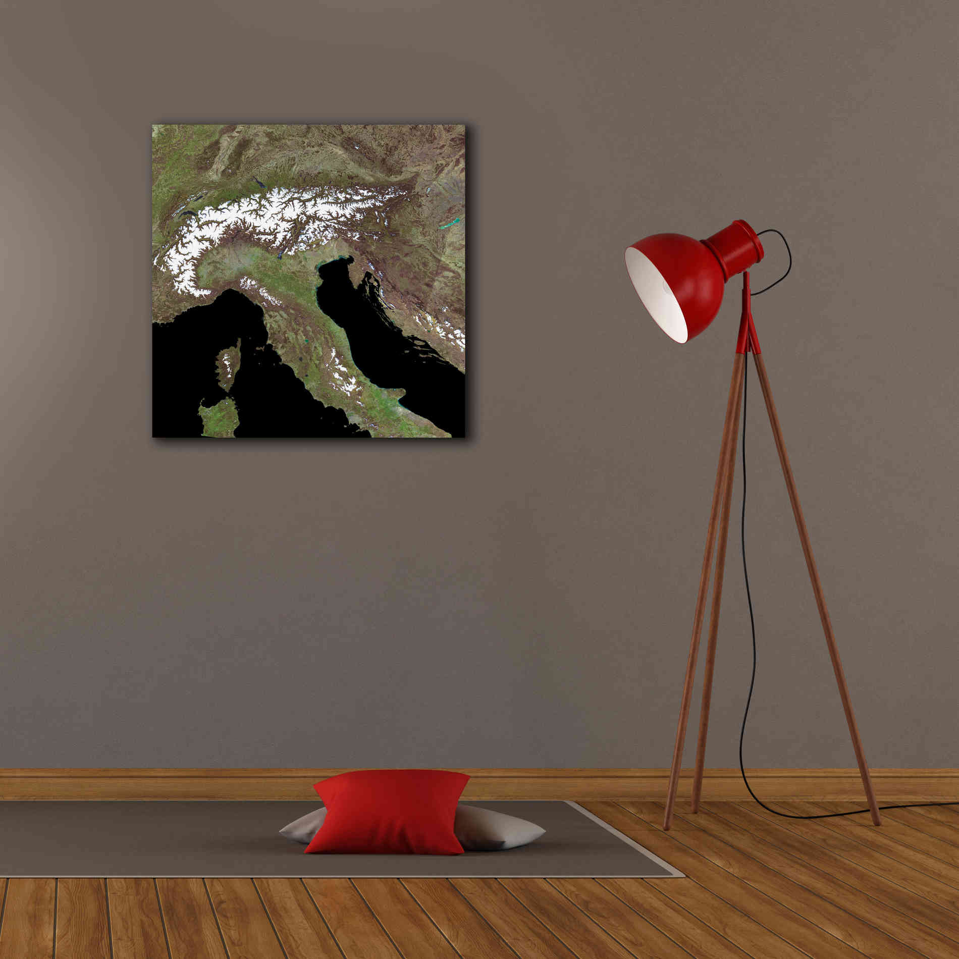 'Earth as Art: Mediterranean Sea' Canvas Wall Art,26 x 26