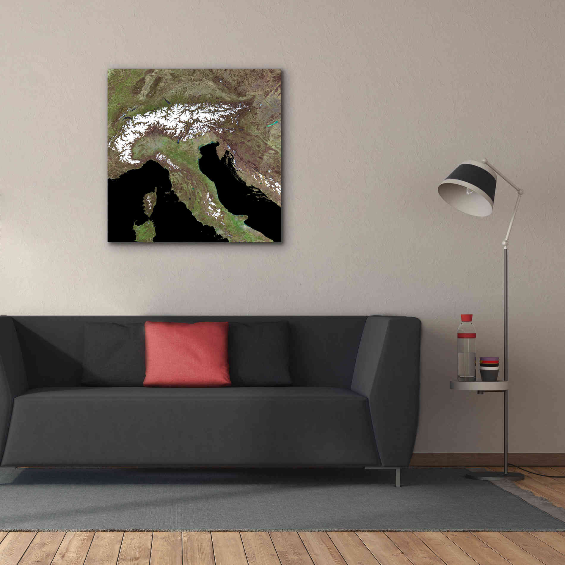 'Earth as Art: Mediterranean Sea' Canvas Wall Art,37 x 37