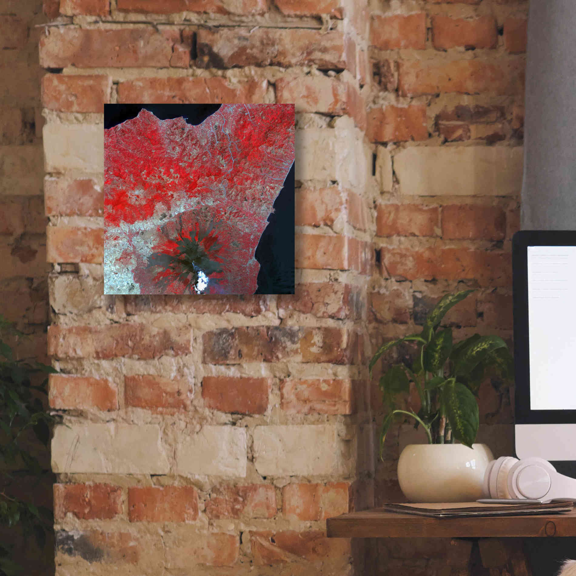 'Earth as Art: Mt. Etna' Canvas Wall Art,12 x 12