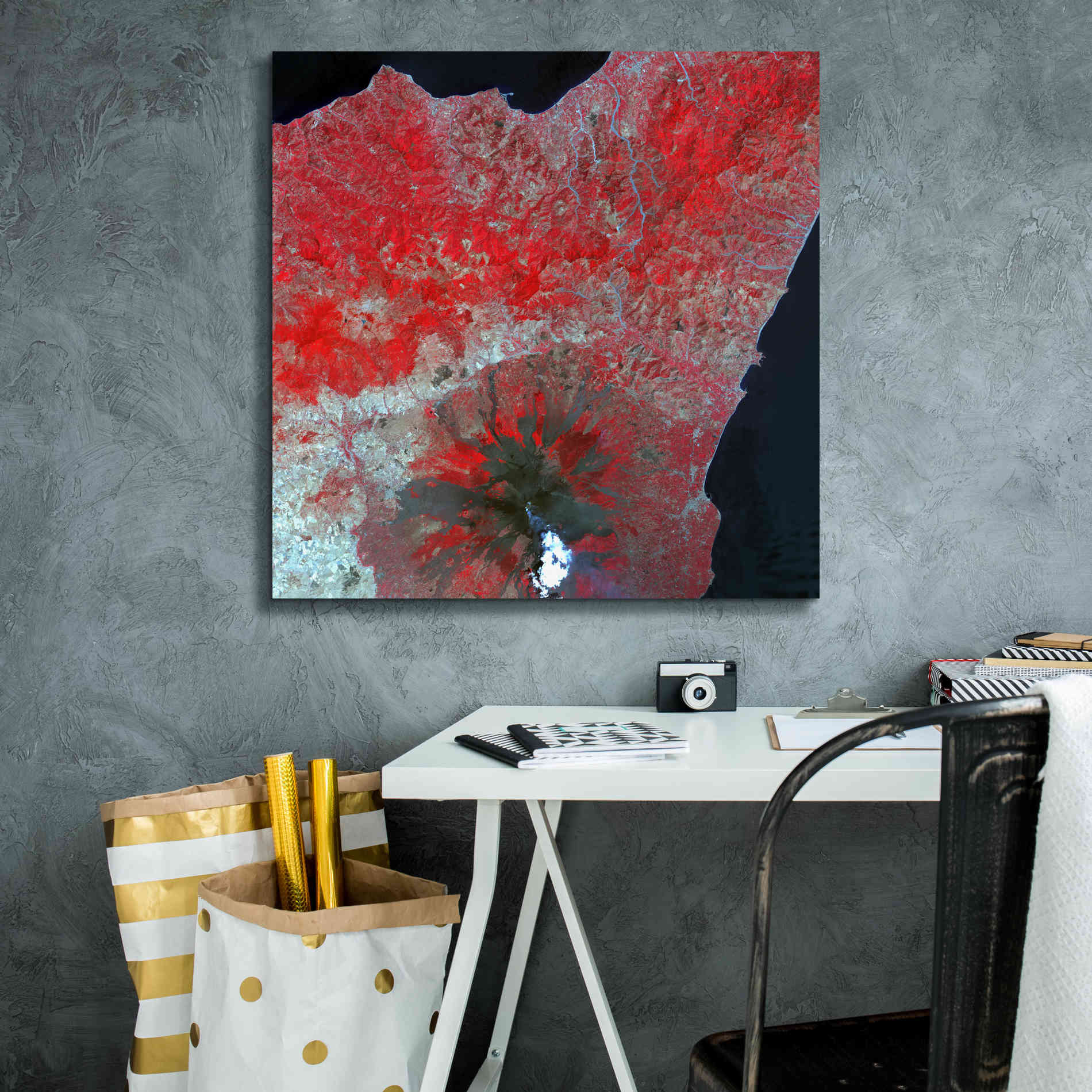 'Earth as Art: Mt. Etna' Canvas Wall Art,26 x 26