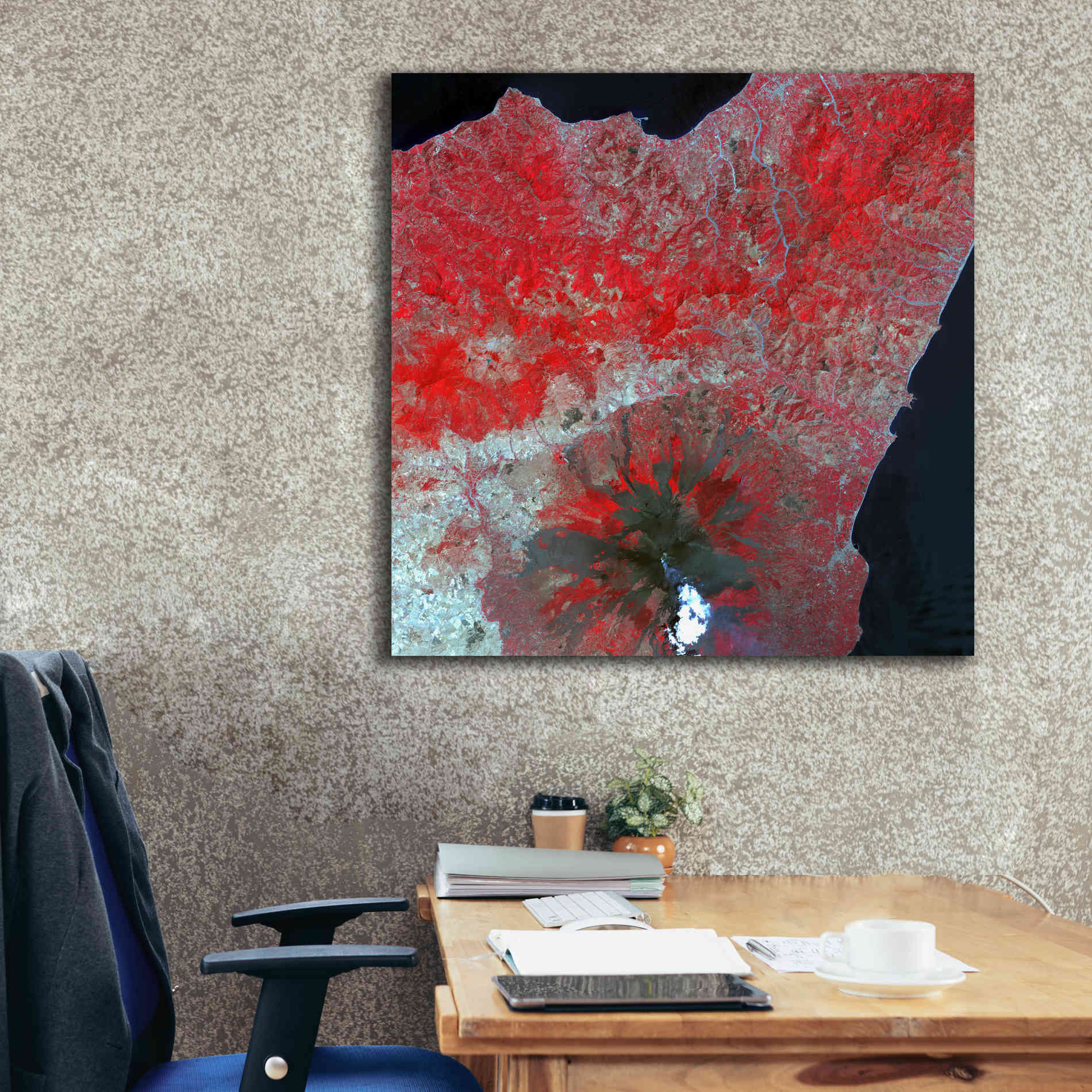 'Earth as Art: Mt. Etna' Canvas Wall Art,37 x 37